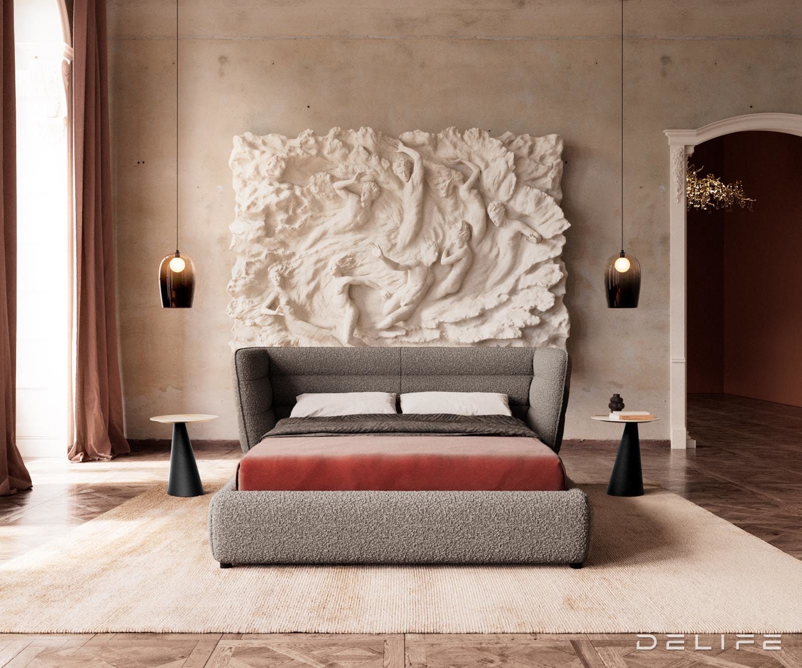 Okvir Kreveta Simea, Materijal: Boucle