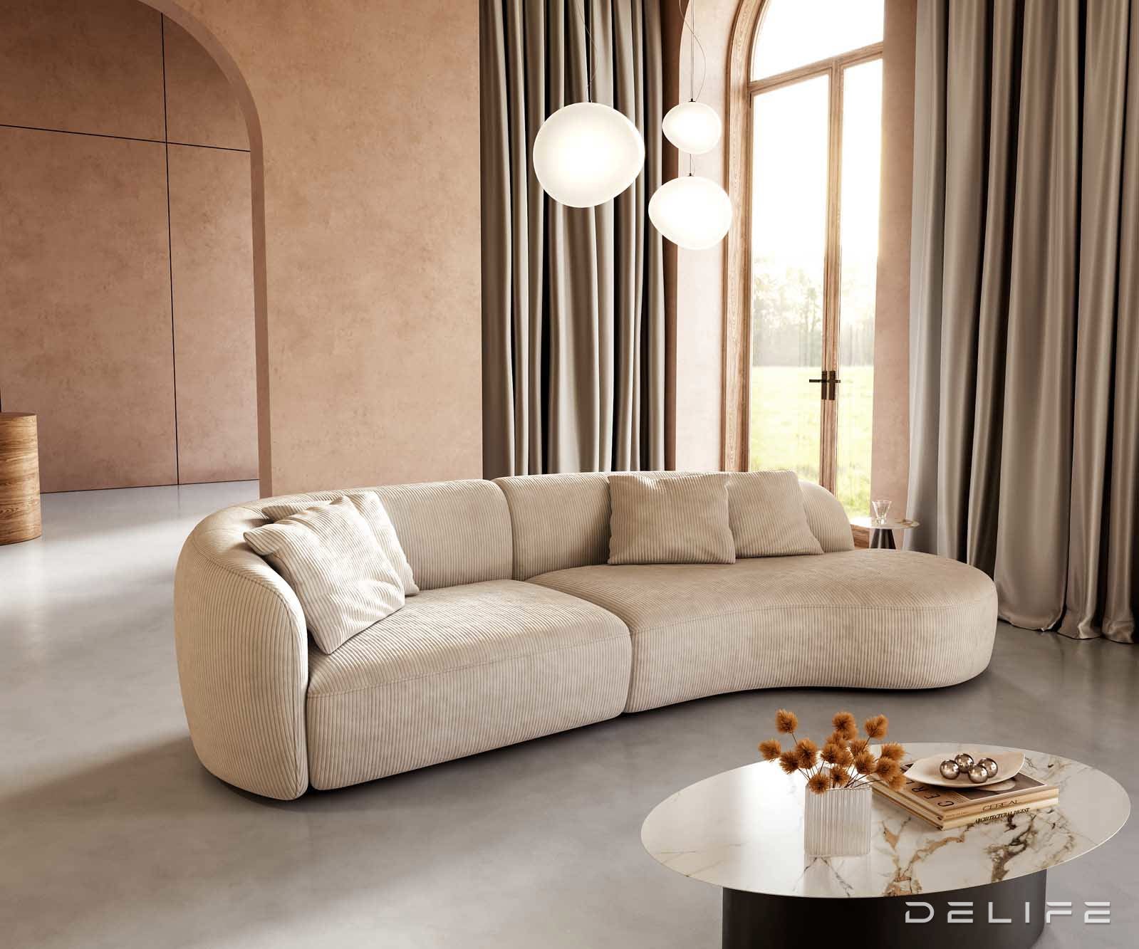 Sofa Mairi 322x155cm, Materijal: Rebrasta tkanina