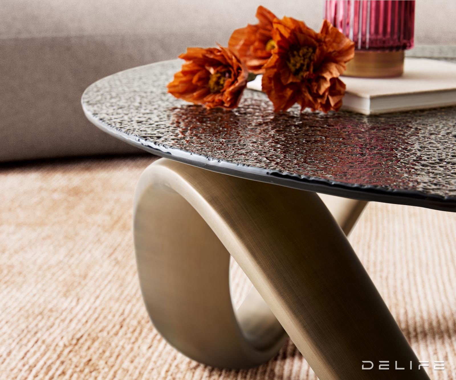 Klub stolić Tanju 90x90cm, Materijal: Reljefno staklo