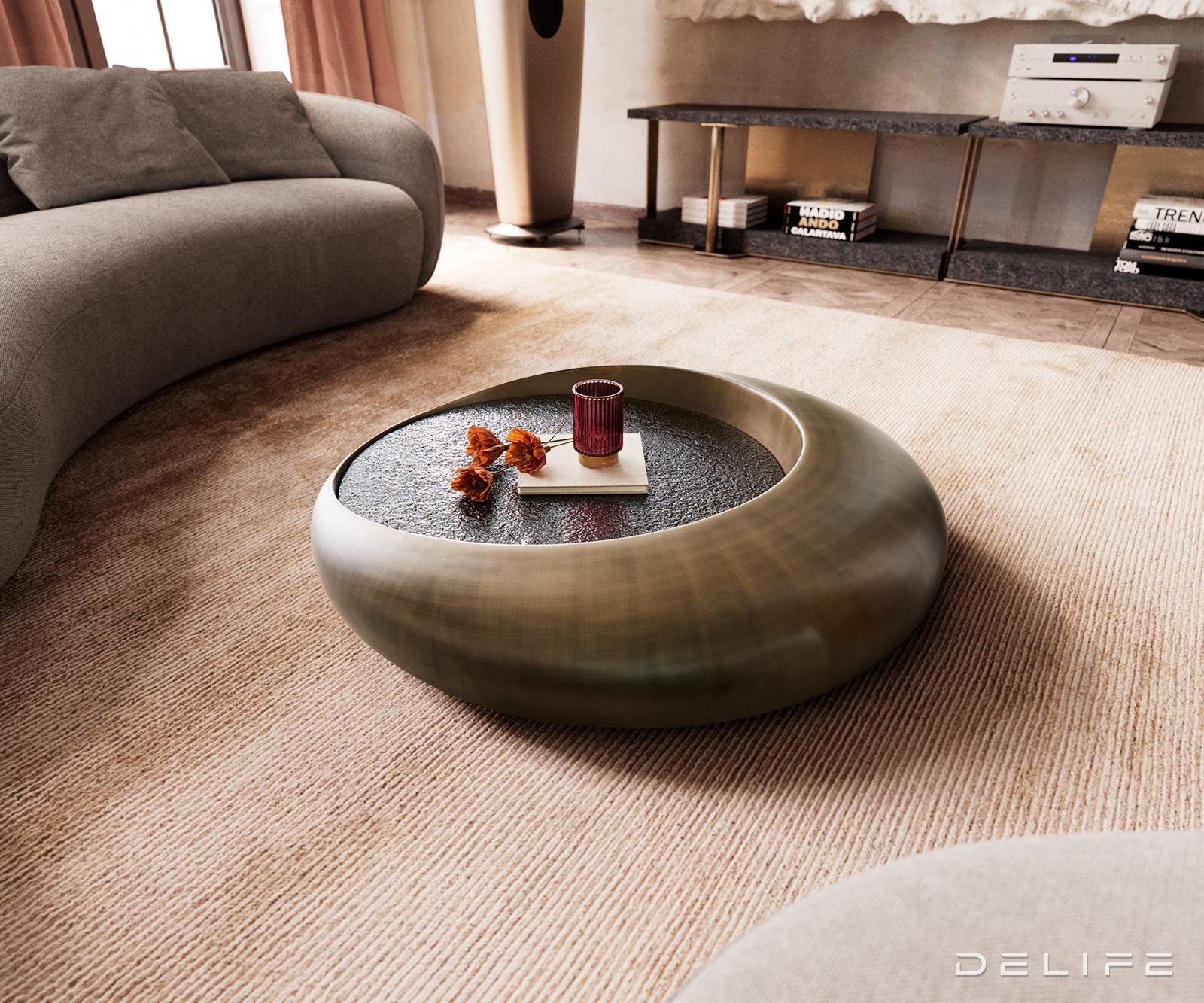 Klub stolić Blaise 100x100cm, Materijal: Reljefno staklo