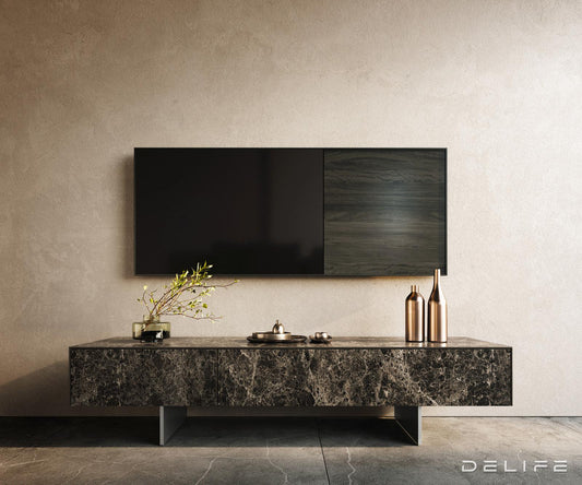 Tv komoda Cuor 150x40cm, Materijal: Emperador Extra Lucidato