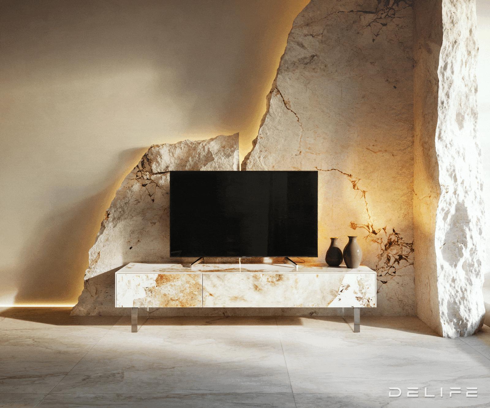 Tv komoda Cuor150x35cm, Materijal: Keramika Minas Melange