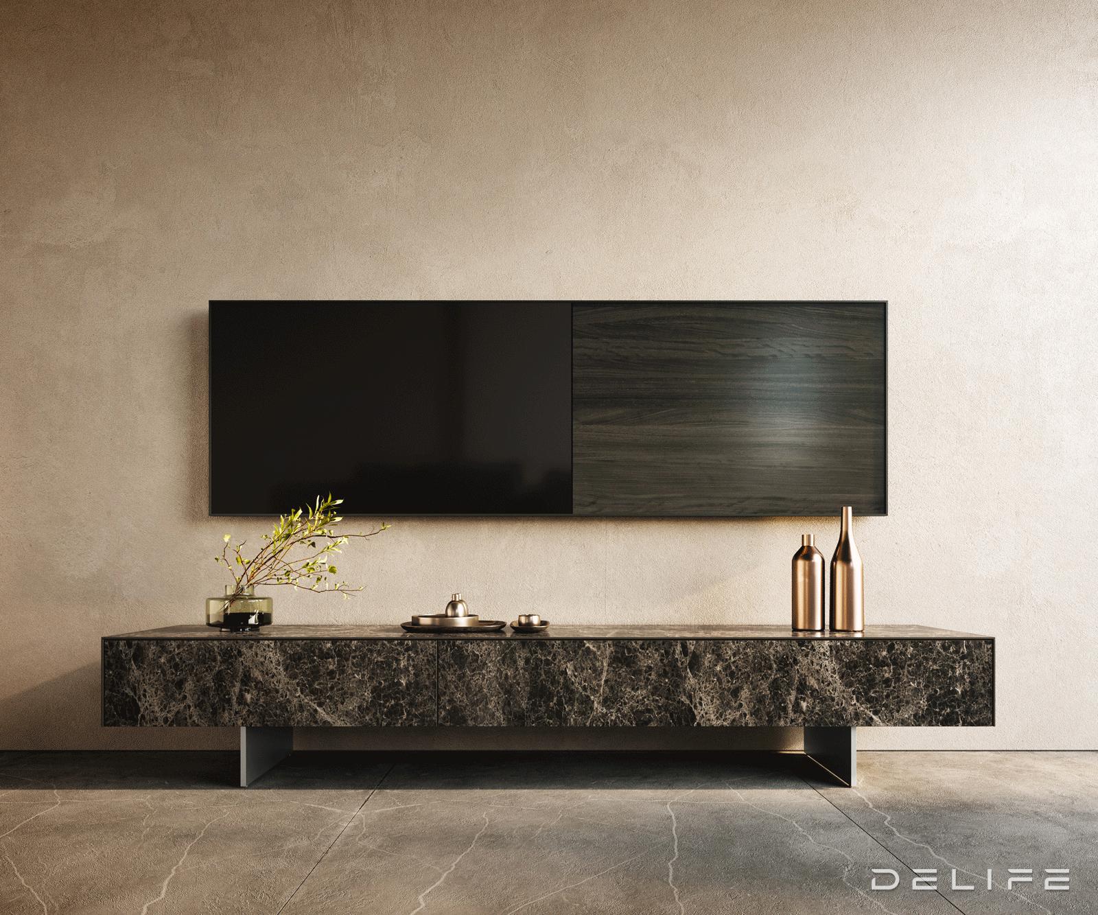 Tv komoda Cuor 200x40cm, Materijal: Keramika Emperador Extra Lucidato