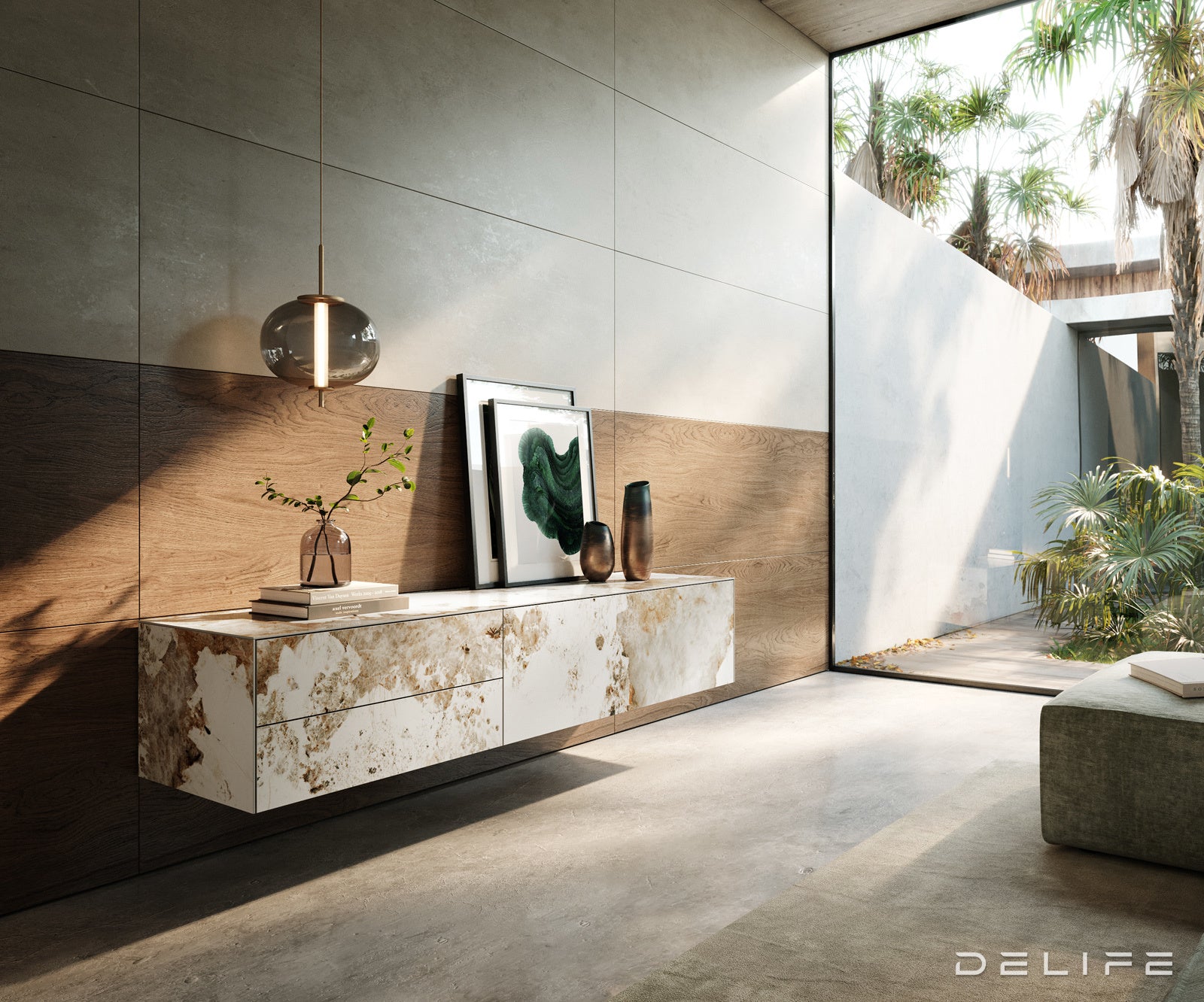 Tv komoda Cuor 180x35cm, Materijal: Keramika Minas Melange