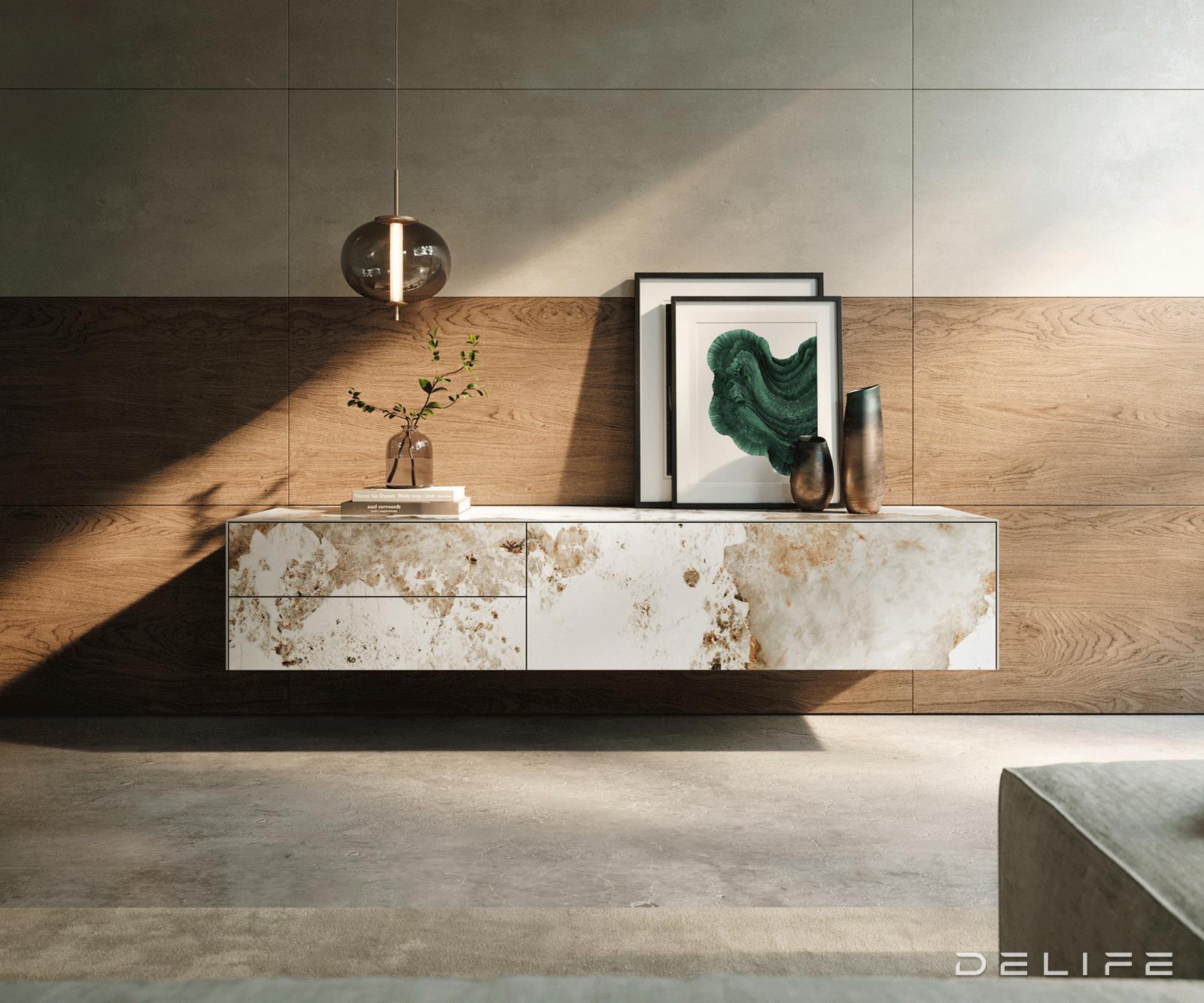 Tv komoda Cuor 180x35cm, Materijal: Keramika Minas Melange