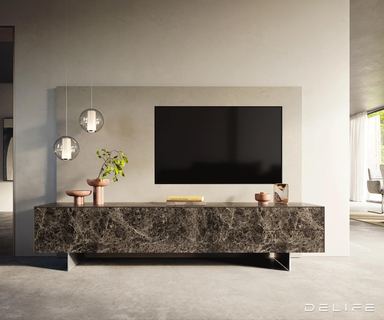 Tv komoda Cuor 220x45cm, Materijal: Keramika Emperador Extra Lucidato