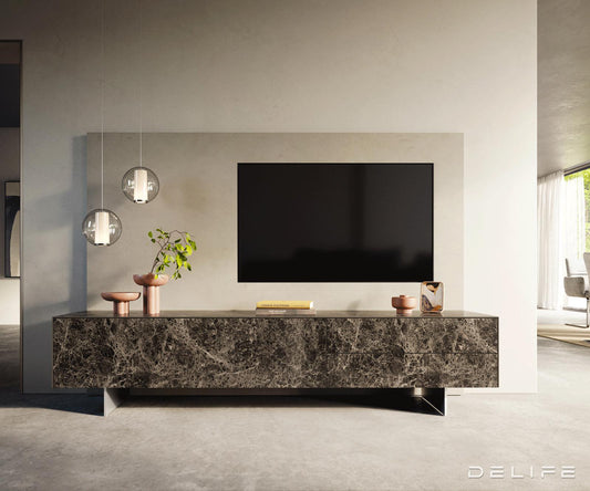Tv komoda Cuor 220x45cm, Materijal: Emperador Extra Lucidato