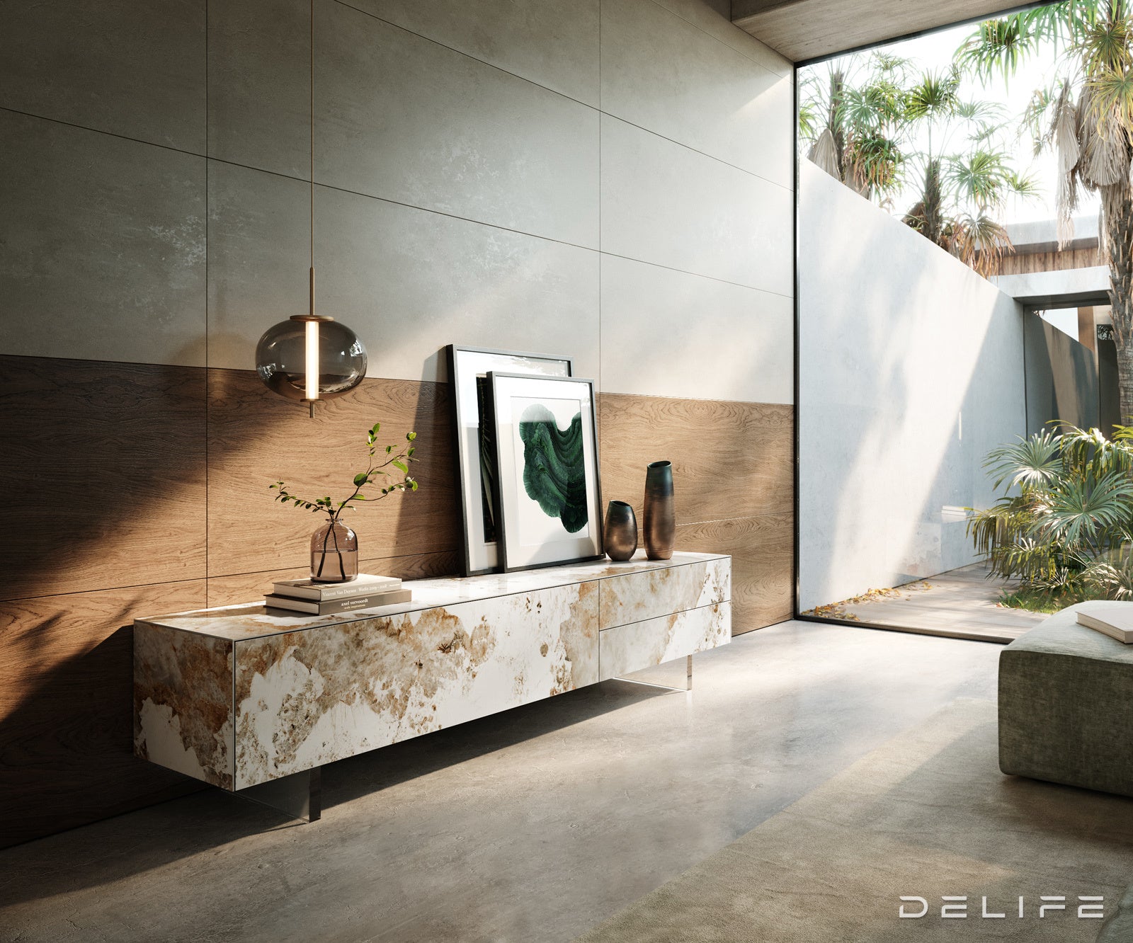 Tv komoda Cuor 220x50cm, Materijal: Keramika Minas Melange