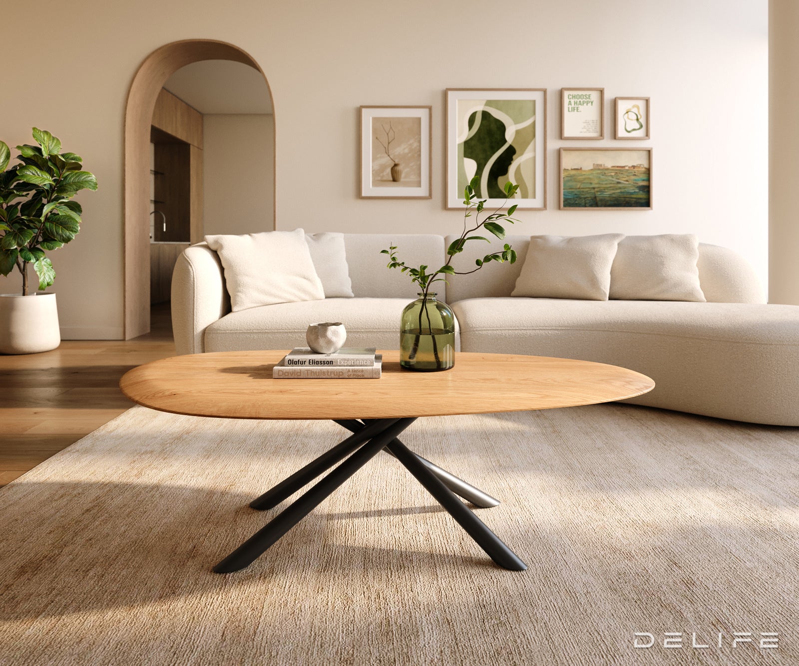 Klub stolić Edge 140x75cm, Materijal: Hrast