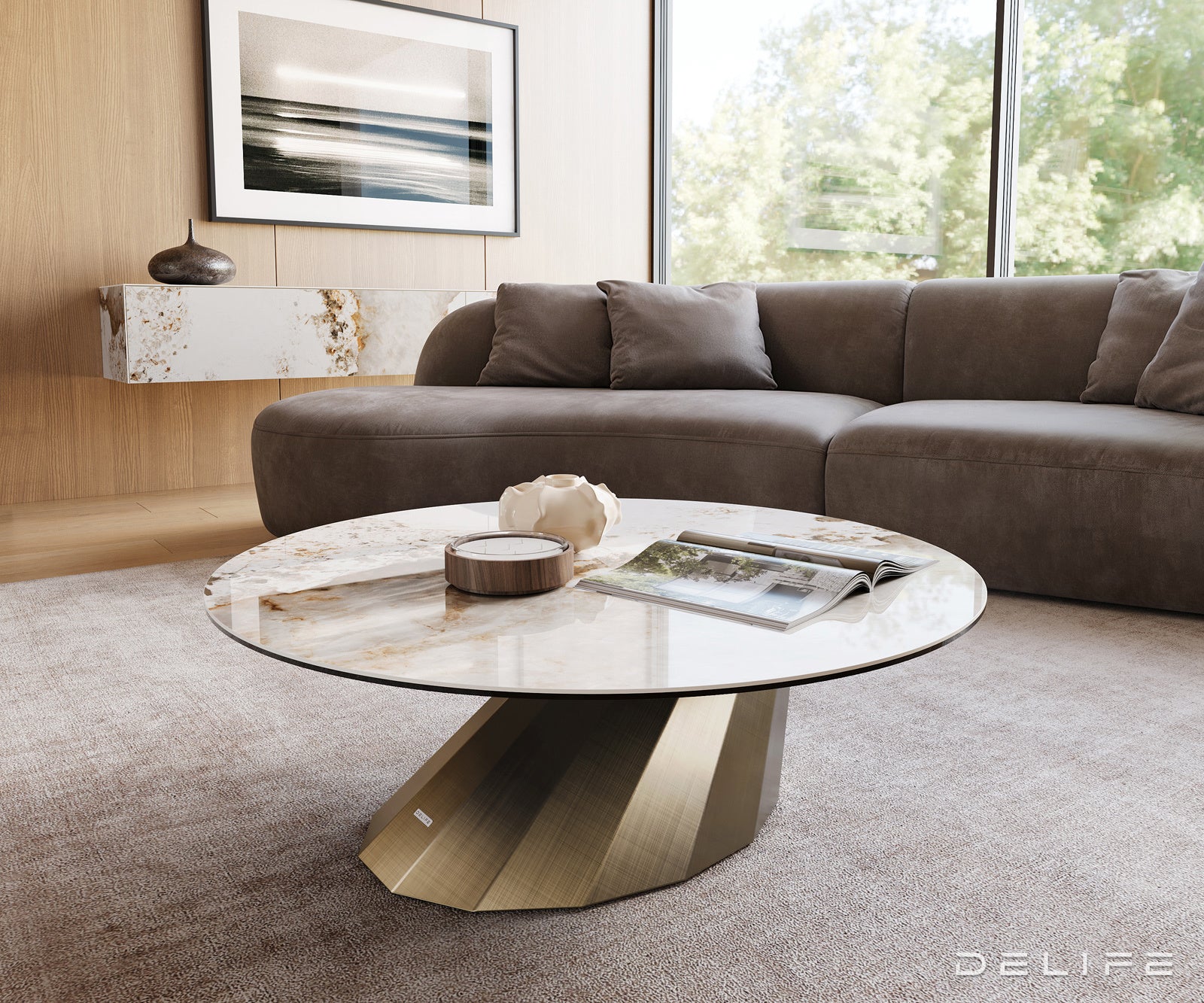 Klub stolić Edge 100x100cm, Materijal: Keramika Minas Melange