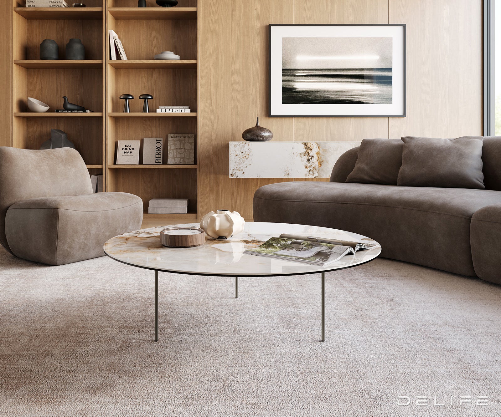 Klub stolić Edge 100x100cm, Materijal: Keramika Minas Melange