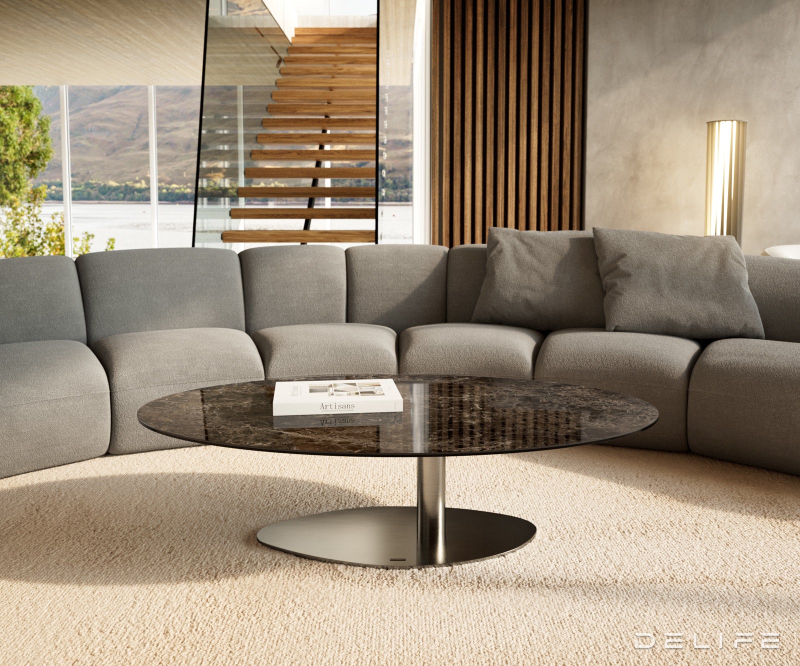 Klub stolić Edge 140x80cm, Materijal: Keramika Laminam Extra Lucidato