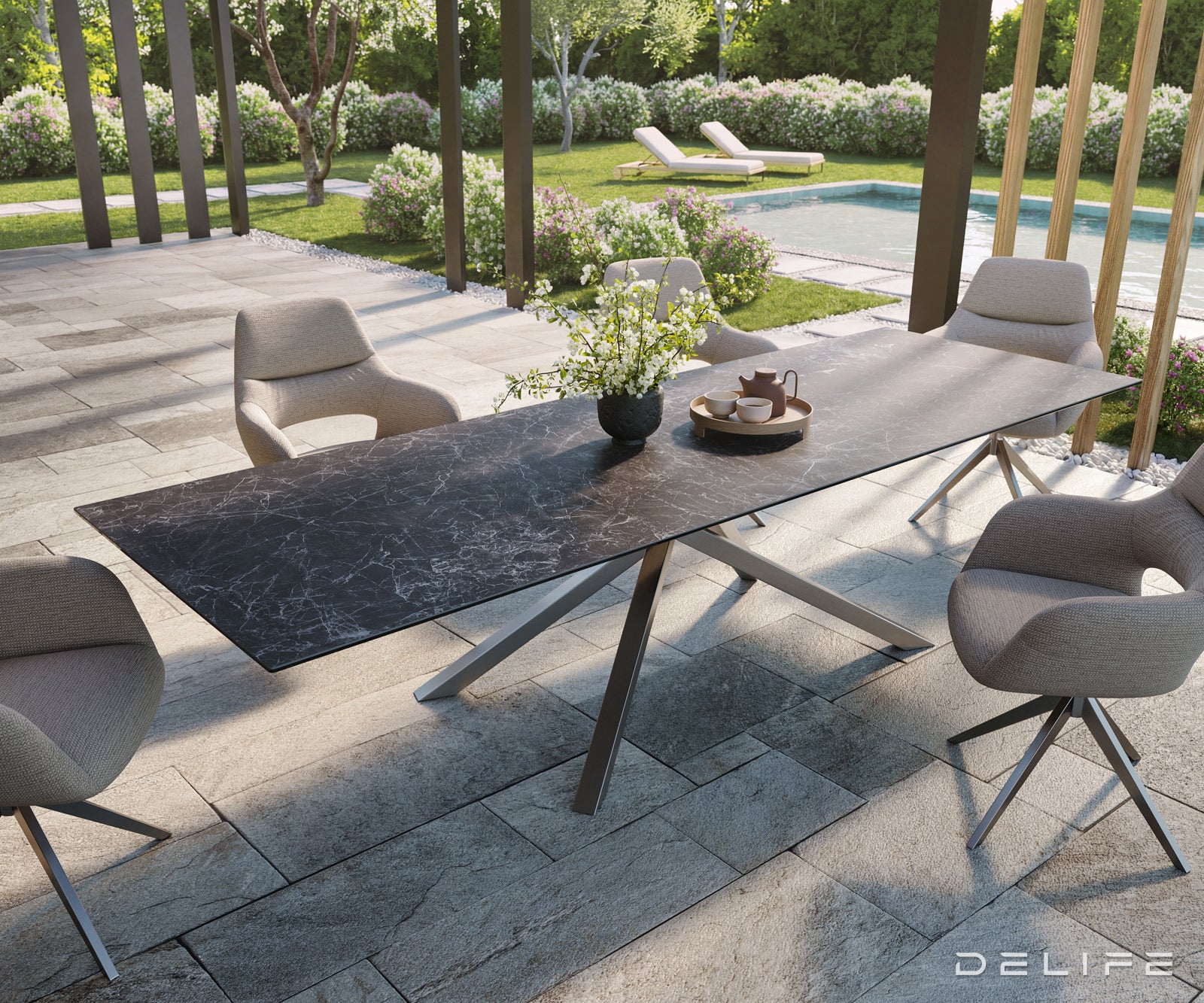 Outdoor stol Edge 300x100cm, Materijal: Keramika Nero Greco
