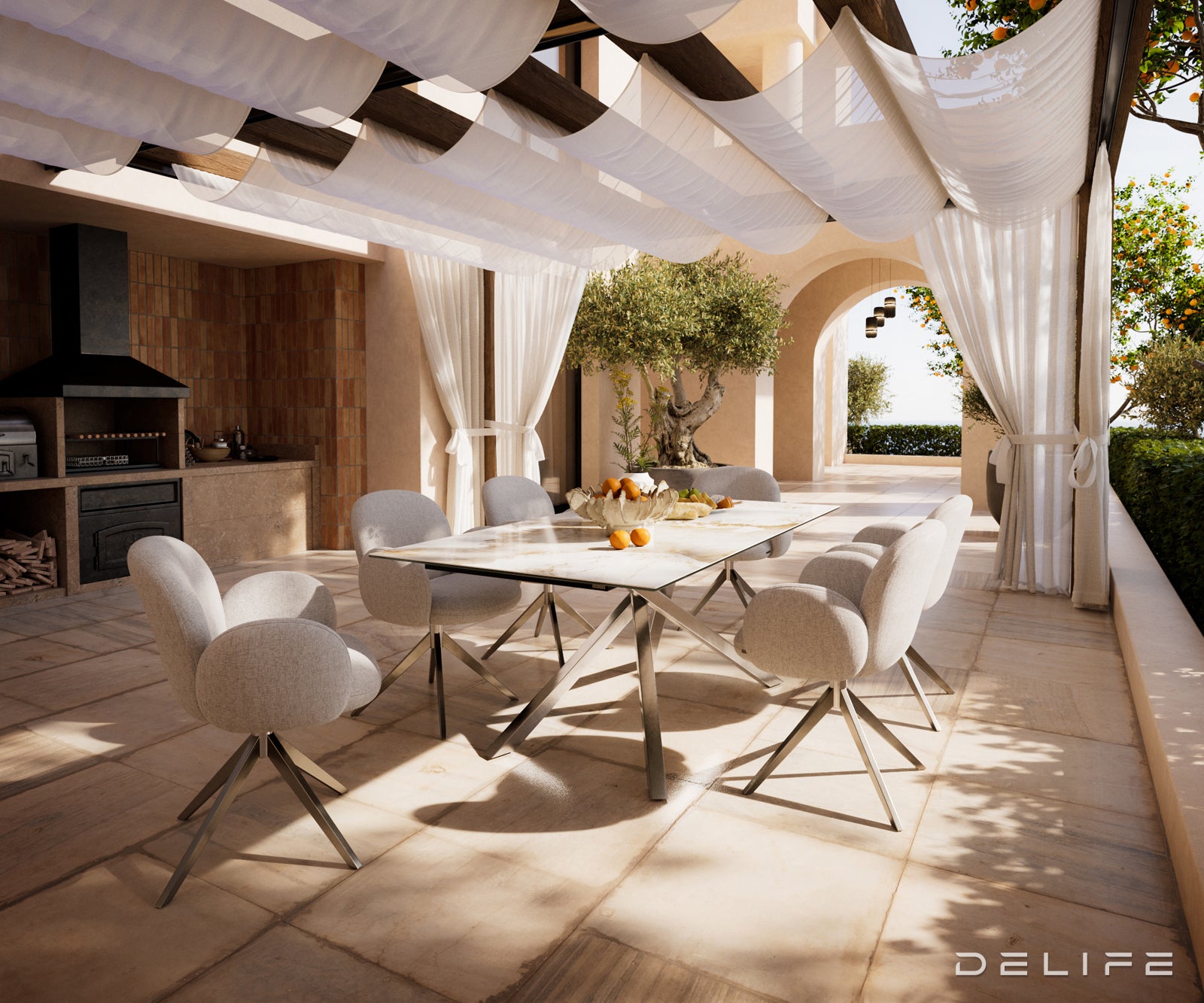 Outdoor stol Edge 200x100cm, Materijal: Keramika Minas Melange