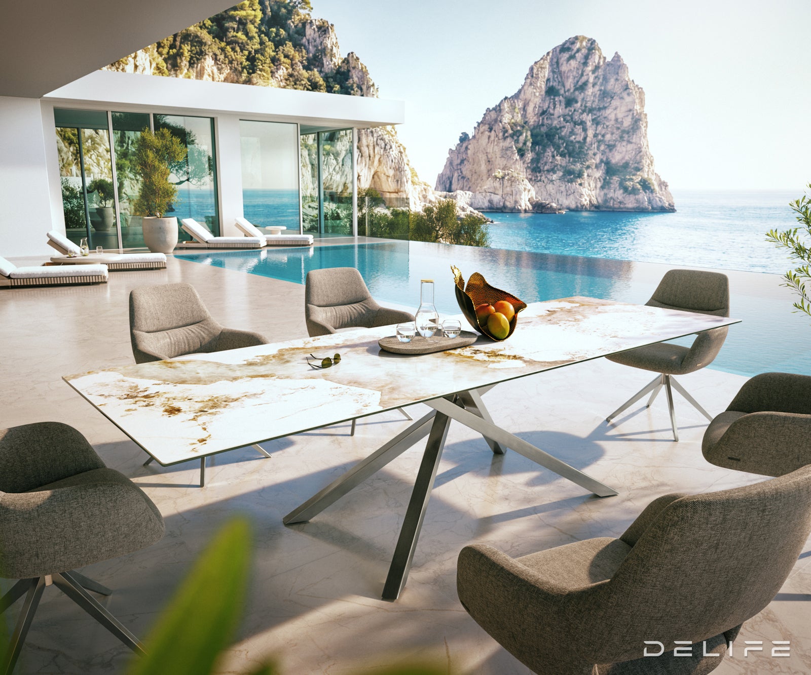 Outdoor stol Edge 300x100cm, Materijal: Keramika Minas Melange