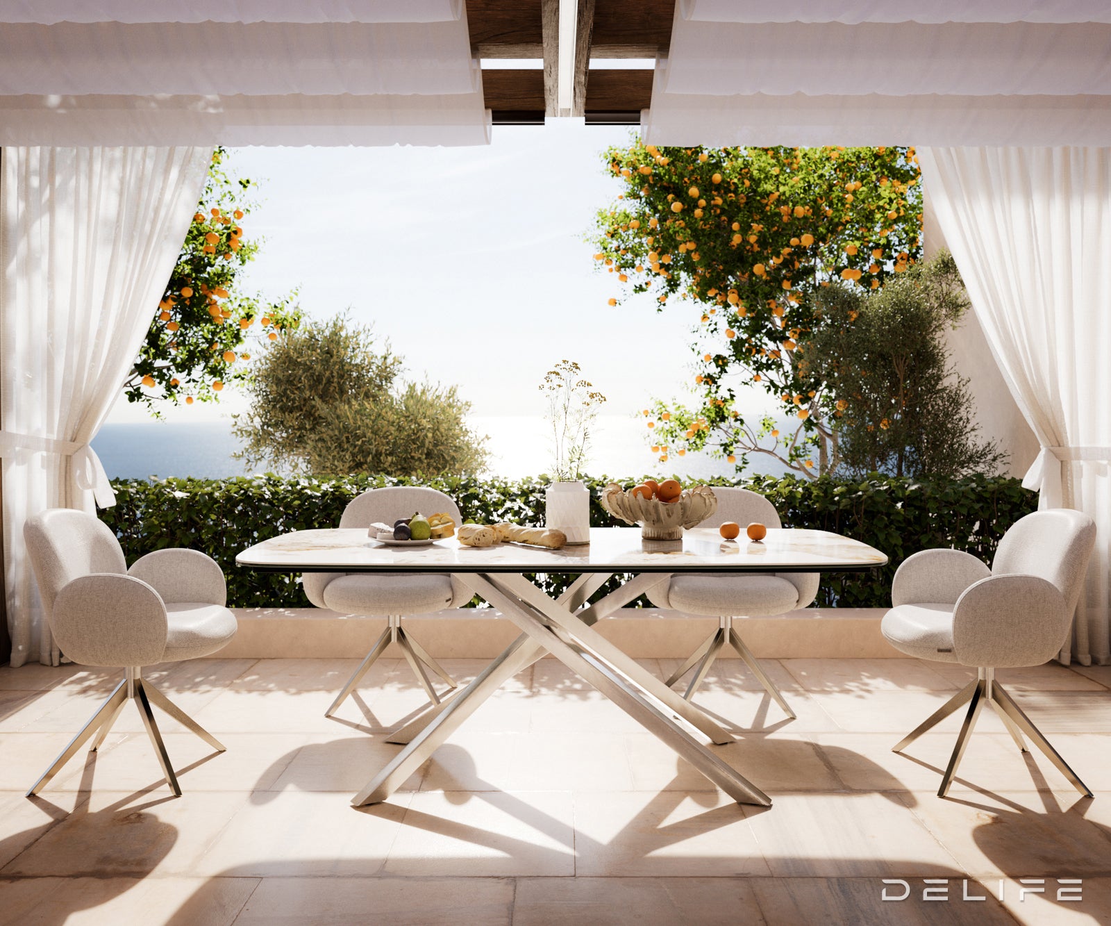 Outdoor stol Edge Boot 200x100cm, Materijal: Keramika Minas Melange