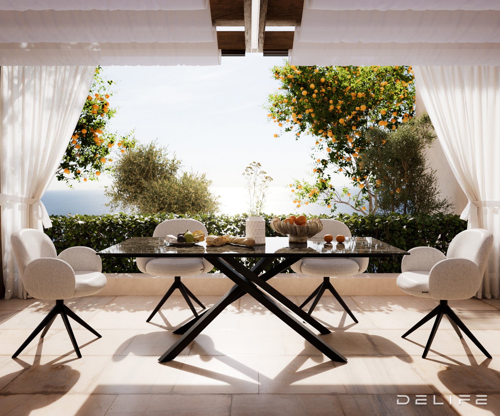 Outdoor stol Edge 200x100cm, Materijal: Keramika Emperador Extra Lucidato