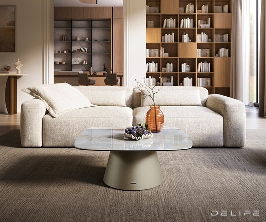 Klub stolić Edge Boot 90x90cm, Materijal: Keramika Onyx Pearl