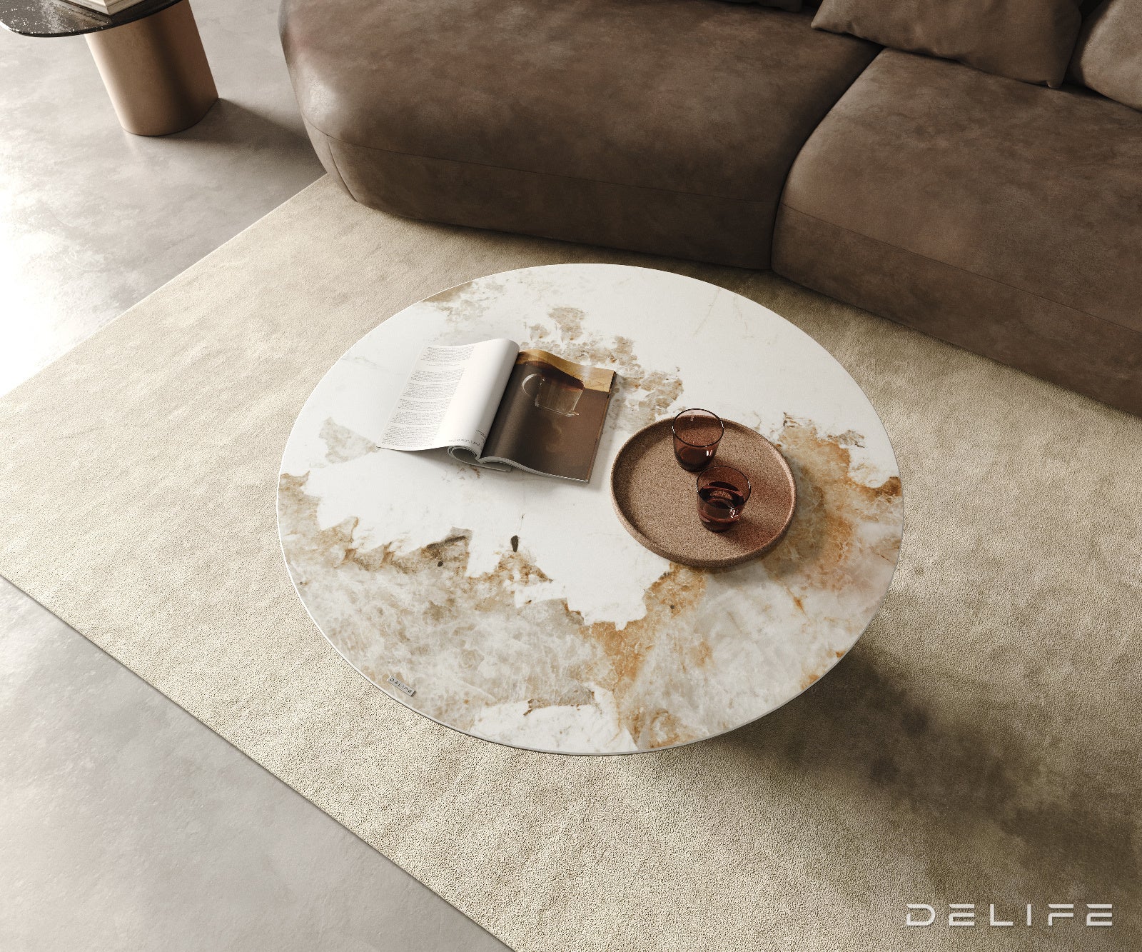 Klub stolić Edge 100x100cm, Materijal: Keramika Minas Melange