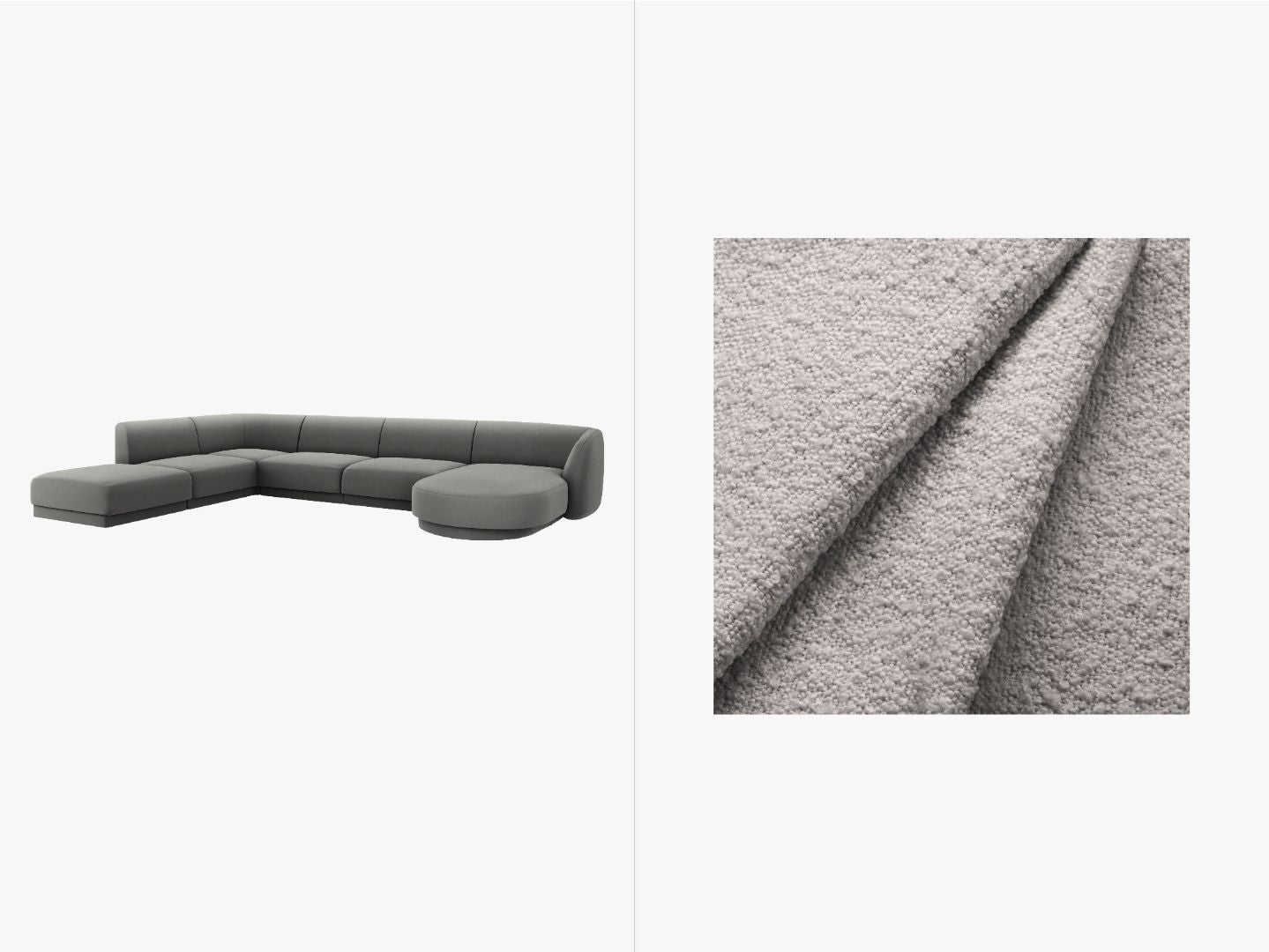 Kutna garnitura Miley Panoramic, 330x255cm, Materijal: Boucle