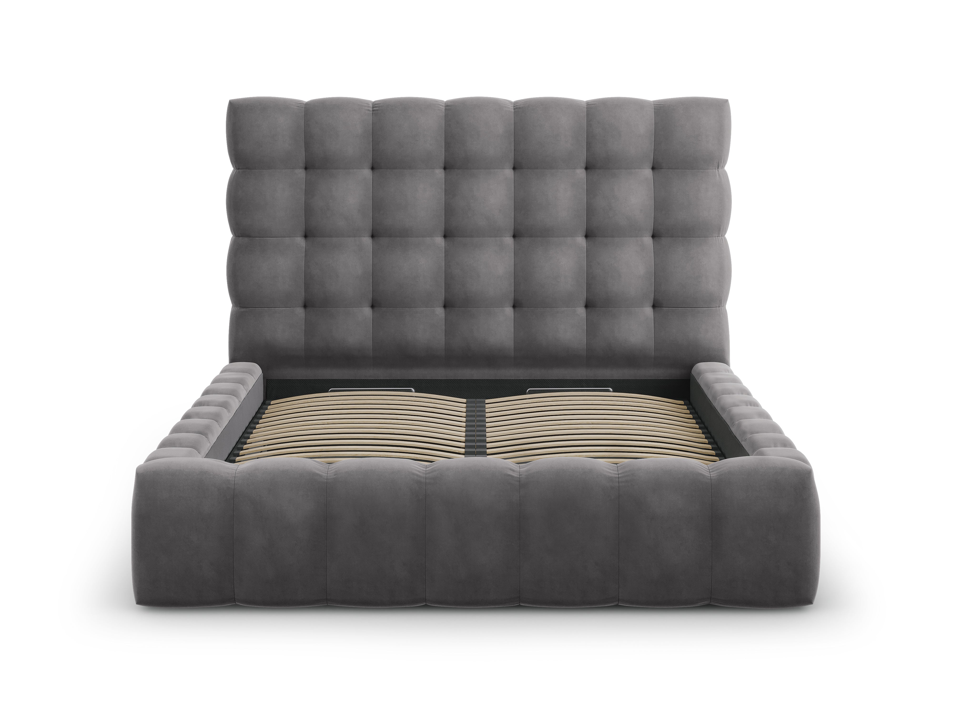 Mamaia okvir kreveta s uzglavljem i sandukom za odlaganje, Materijal: Baršun