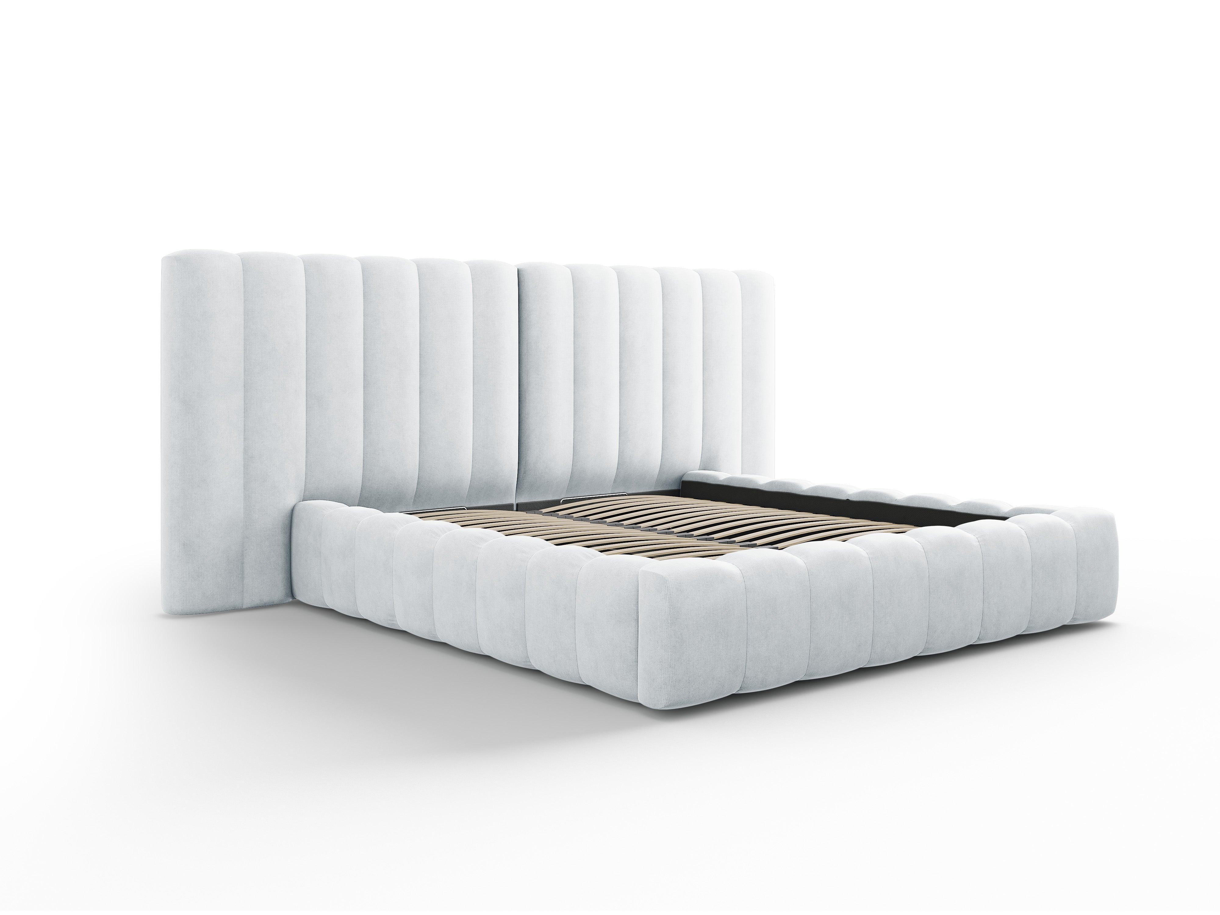 Kelp krevet s duplim uzglavljem i spremnikom za odlaganje, Materijal: Strukturirana tkanina