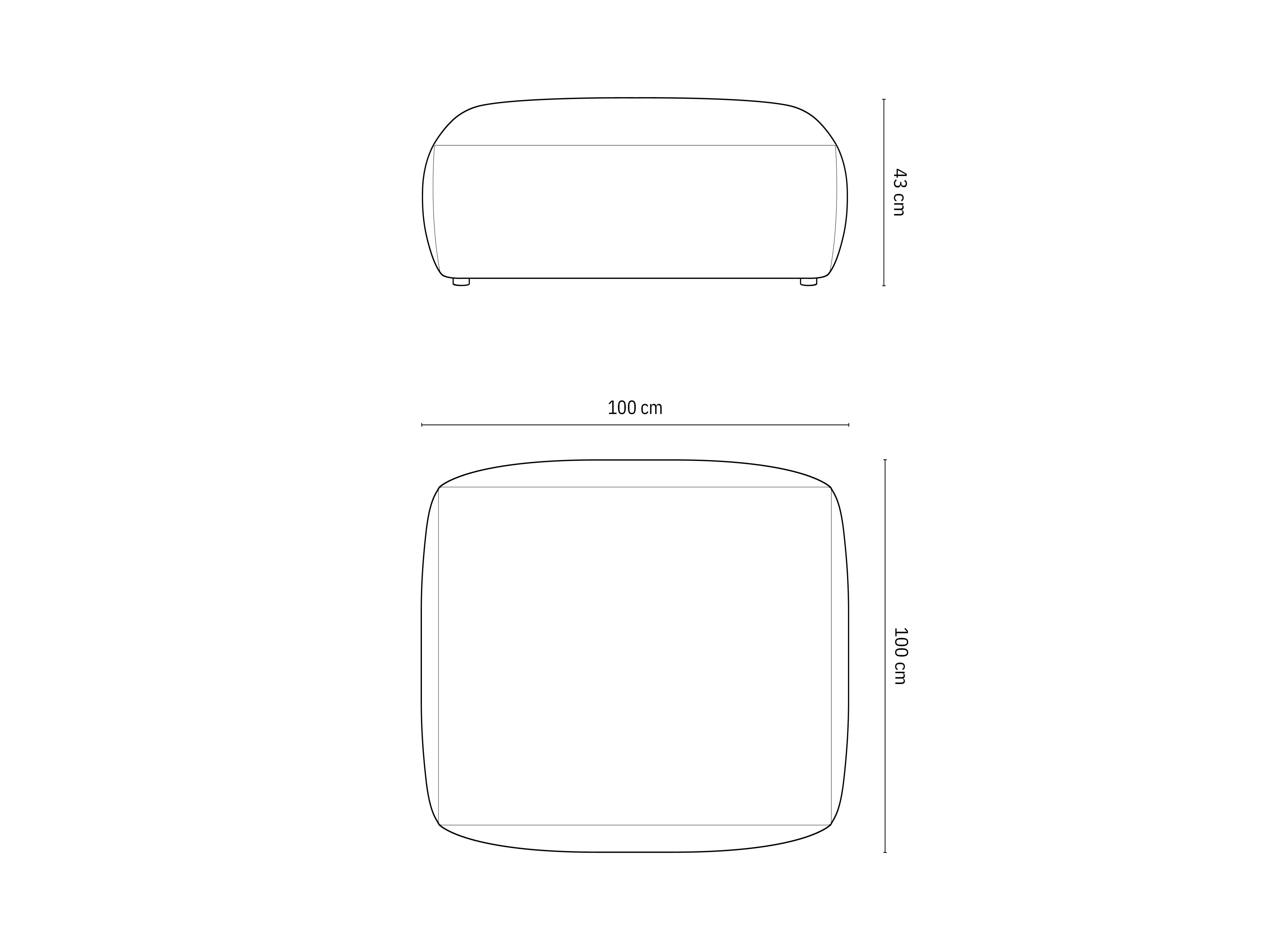 Tabure Chris 100x100cm, Materijal: Baršun