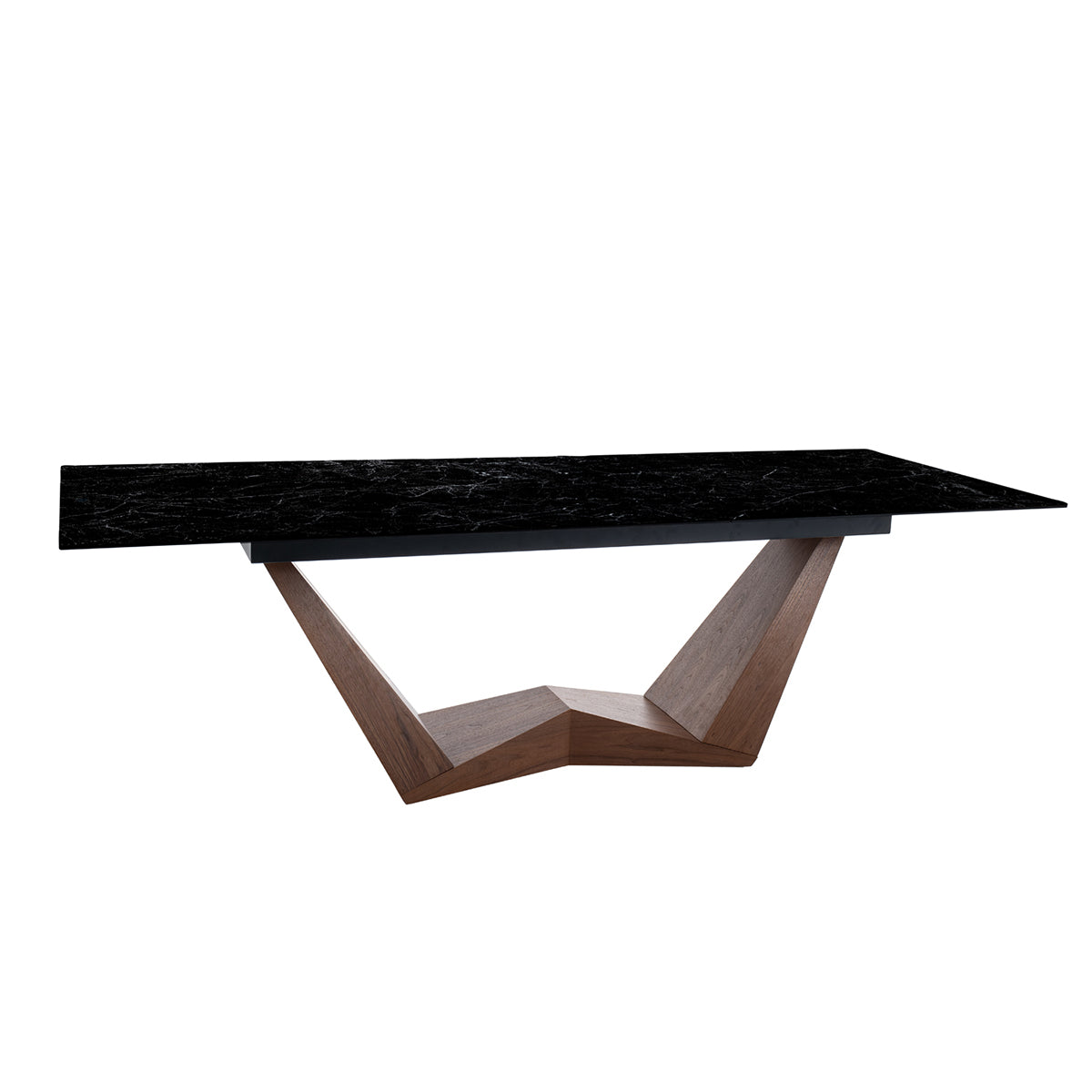 Blagovaonski stol Bonucci 200/250x98cm, Materijal: Kaljeno staklo, Keramika