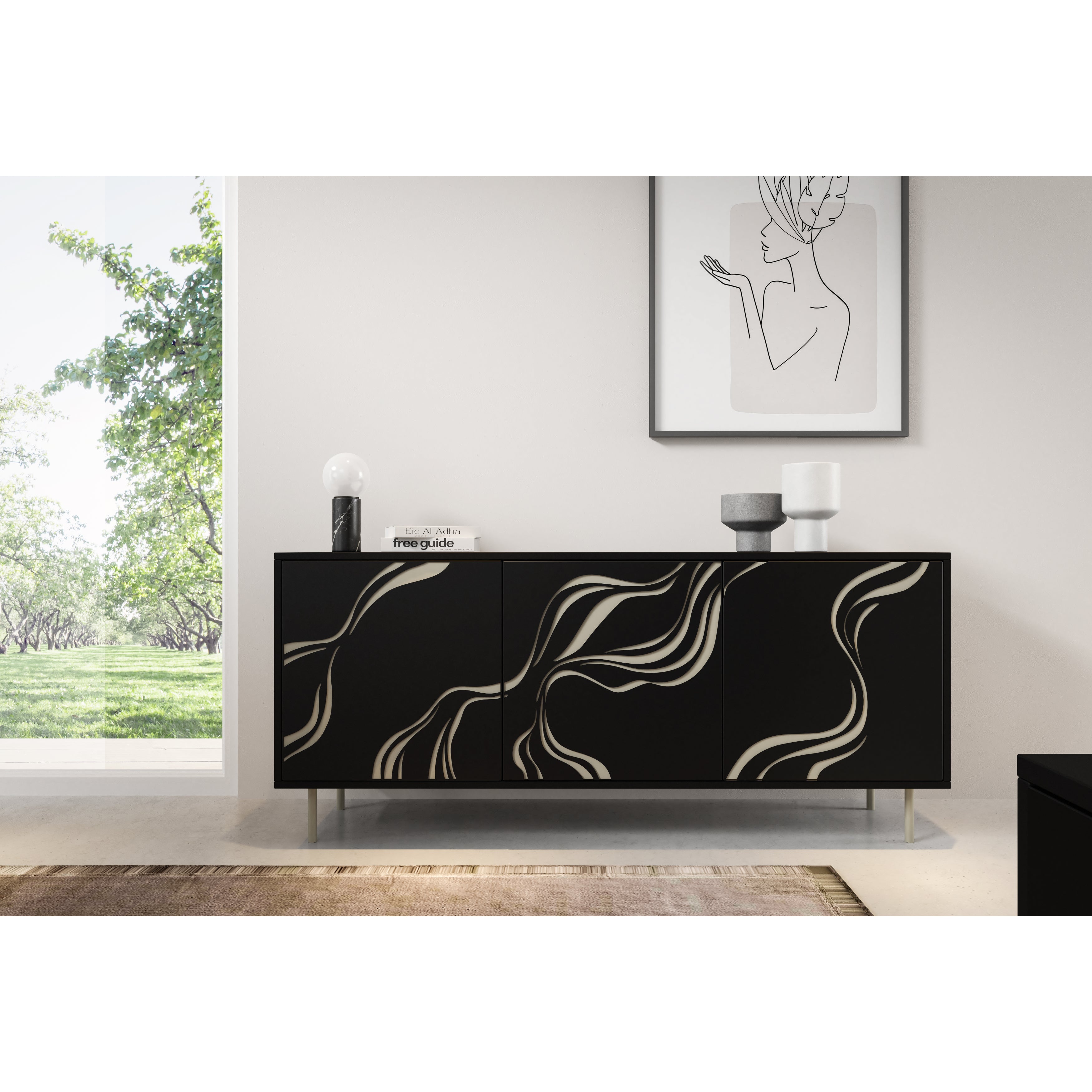 Komoda Vintro 164.5x42cm, Materijal: Laminirana ploča