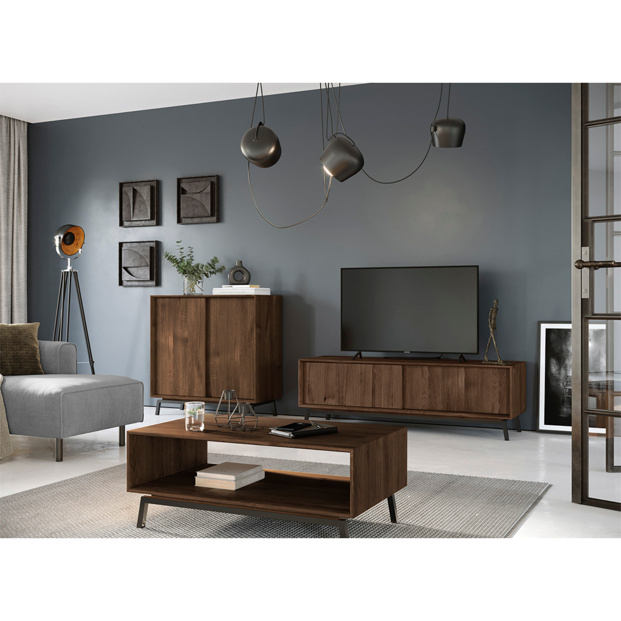 Komoda Modern Loft 101x45cm, Materijal: Masivno Drvo Hrast