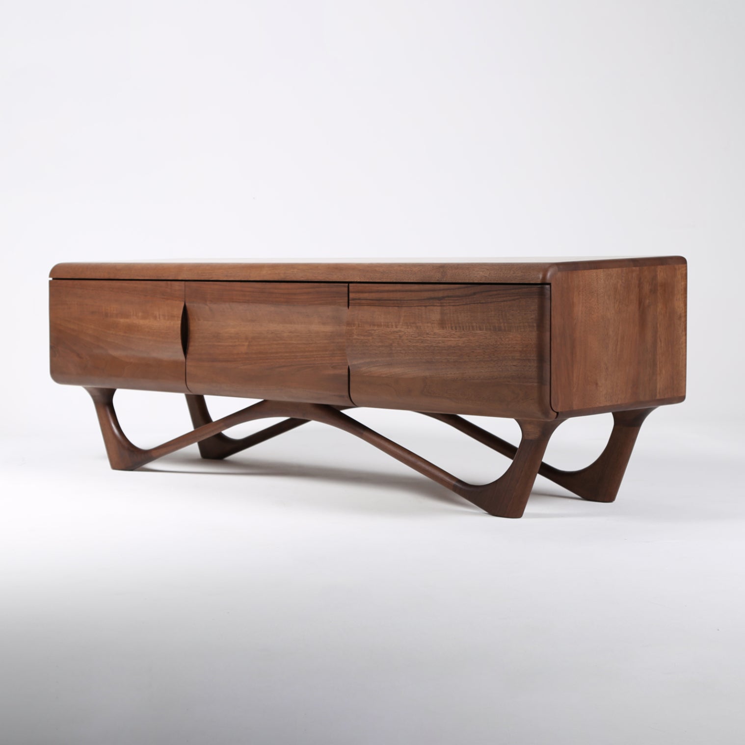 Tv Komoda Antoni 160x45cm, Materijal: Puno drvo Orah