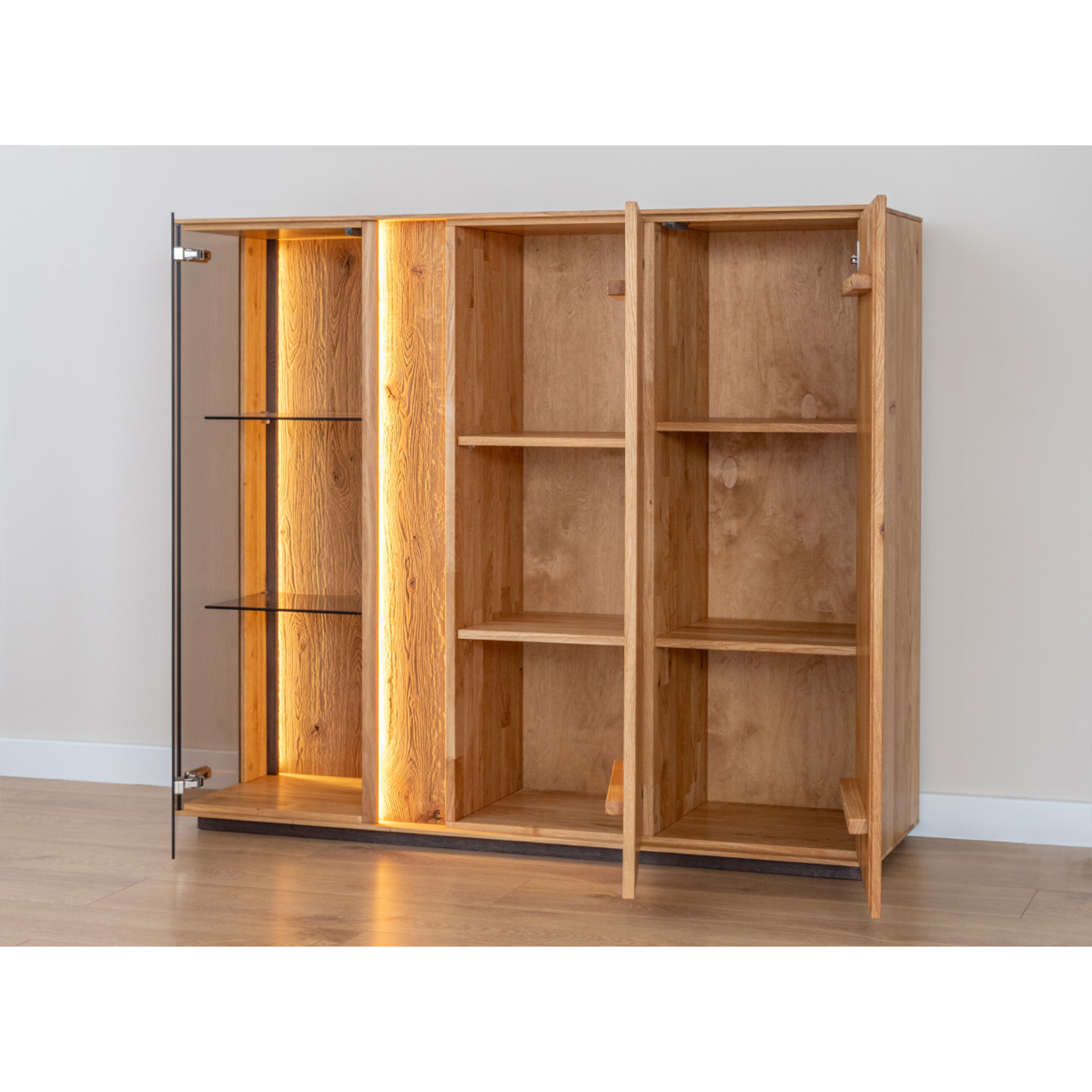 Vitrina Collodi 135x115cm, Materijal: Masivno Drvo Hrast