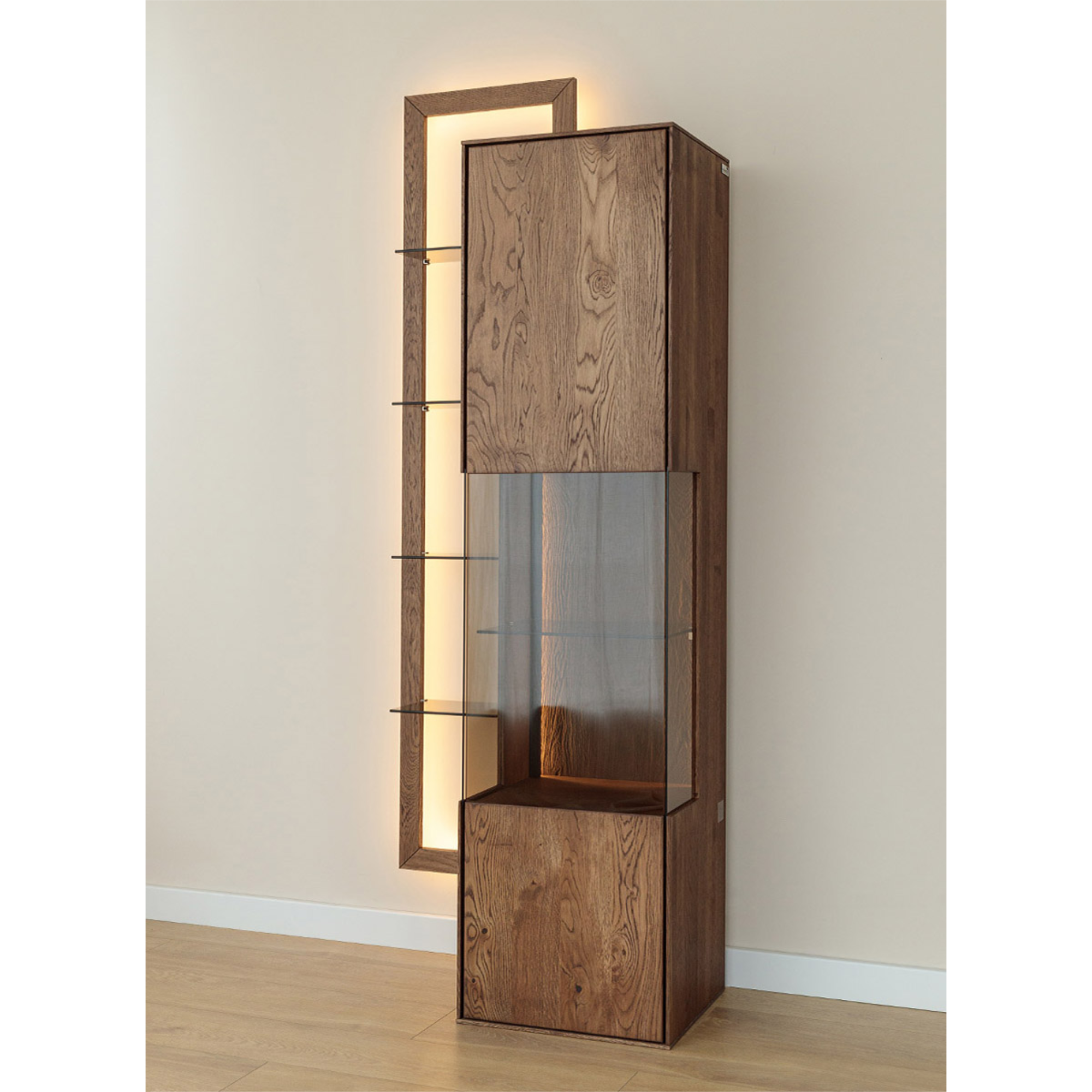 Vitrina Collodi 73x195cm, Materijal: Masivno Drvo Hrast