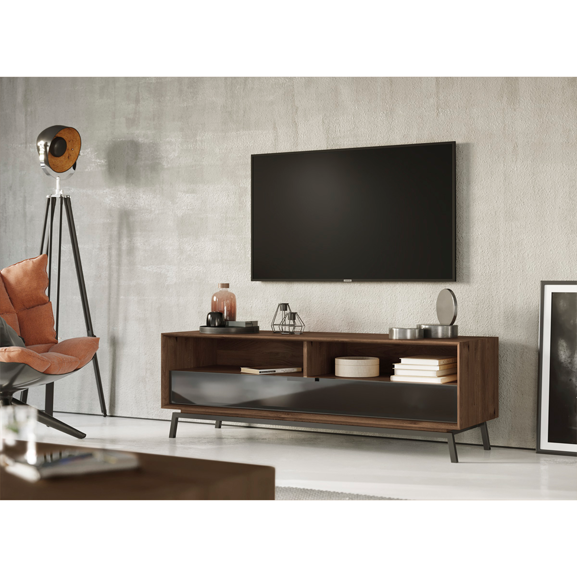 TV Komoda Modern Loft  160x50cm, Materijal: Masivno Drvo Hrast