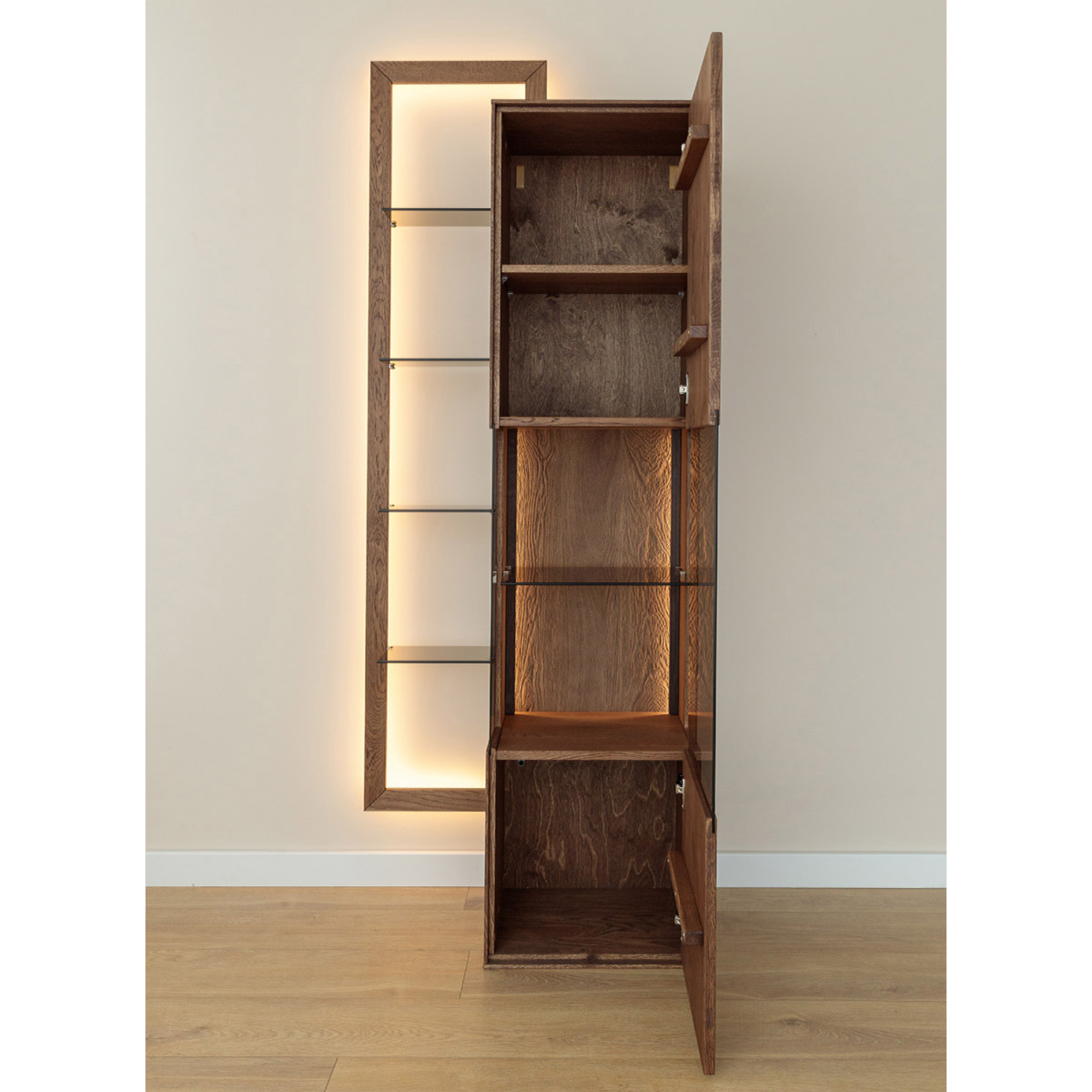 Vitrina Collodi 73x195cm, Materijal: Masivno Drvo Hrast