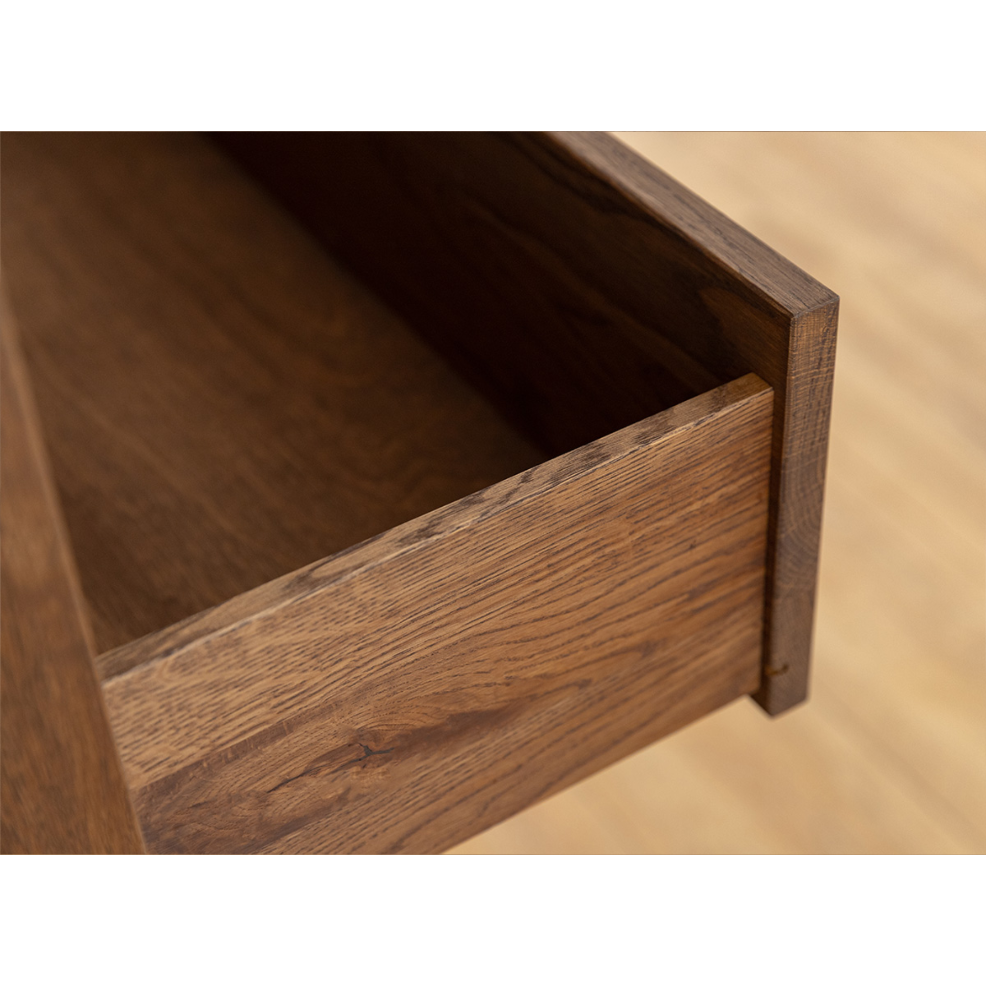 Komoda Modern Loft 120,50x45cm Sa Staklom, Materijal: Masivno  Drvo Hrast