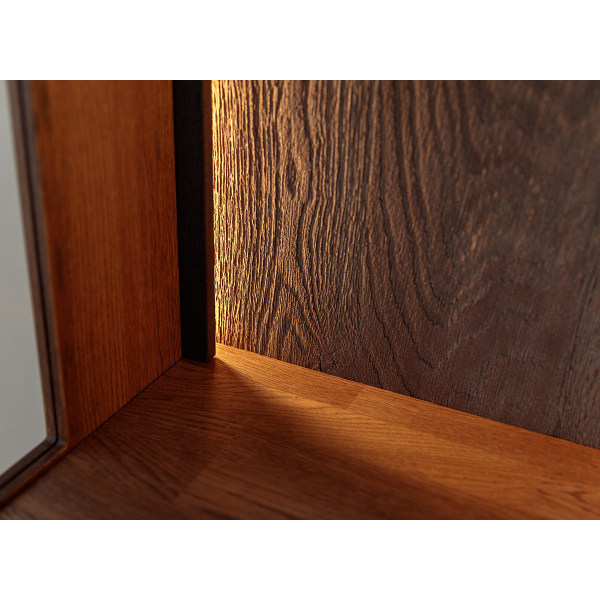 Staklena Vitrina Collodi 135x115cm, Materijal: Masivno Drvo Hrast
