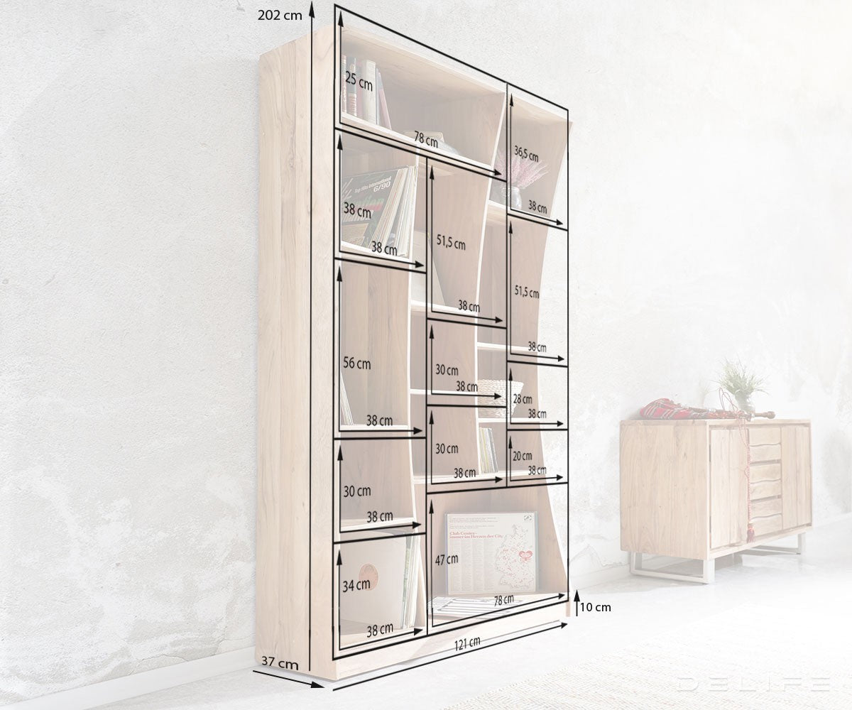 Poličar Live-Edge 120cm, lijevo, Materijal: Bagrem