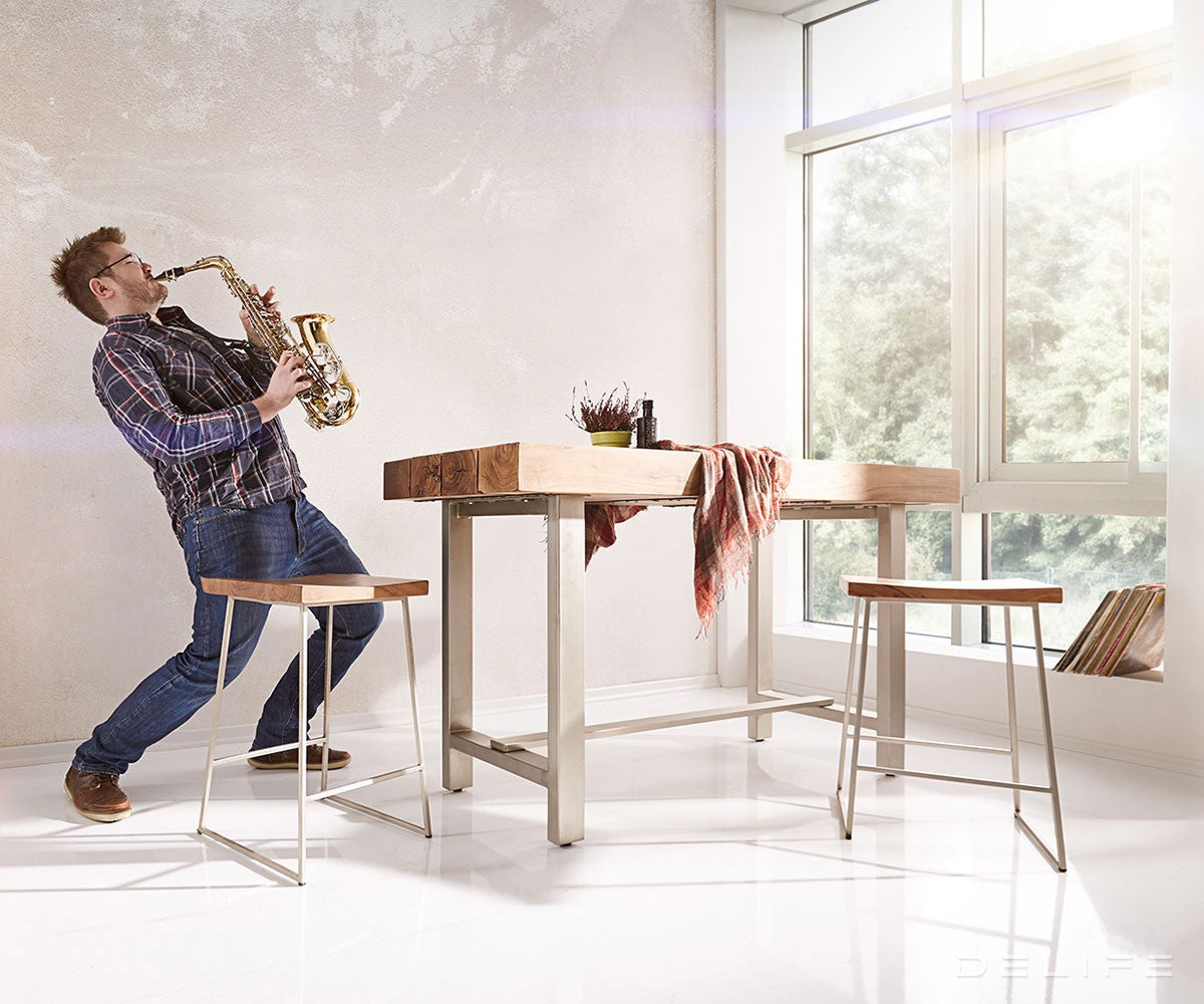 Barski stol Blokk 165x60cm, Materijal: Bagrem