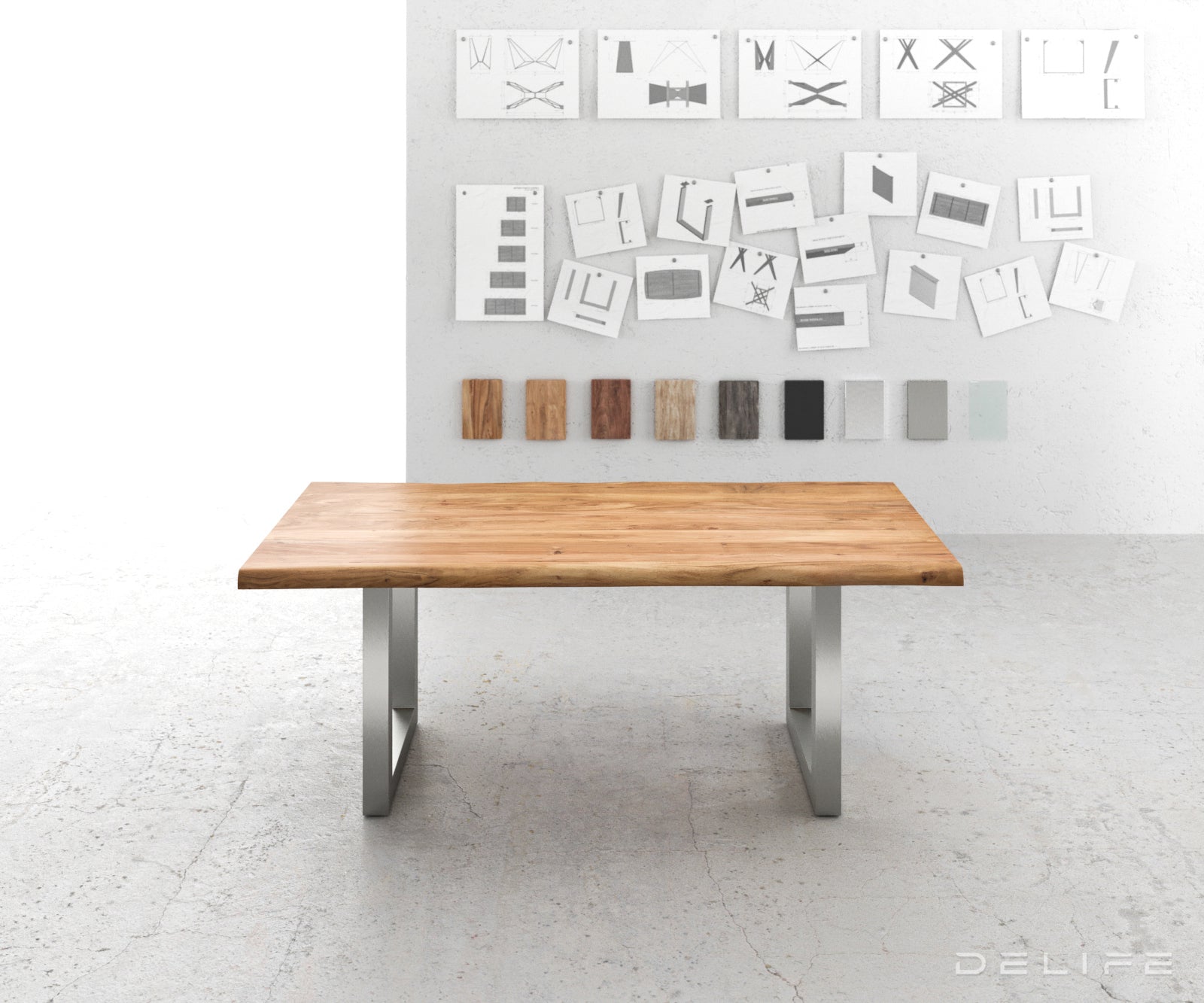 Blagovaonski stol Edge, Materijal: Bagrem, Debljina ploče: 5,5cm