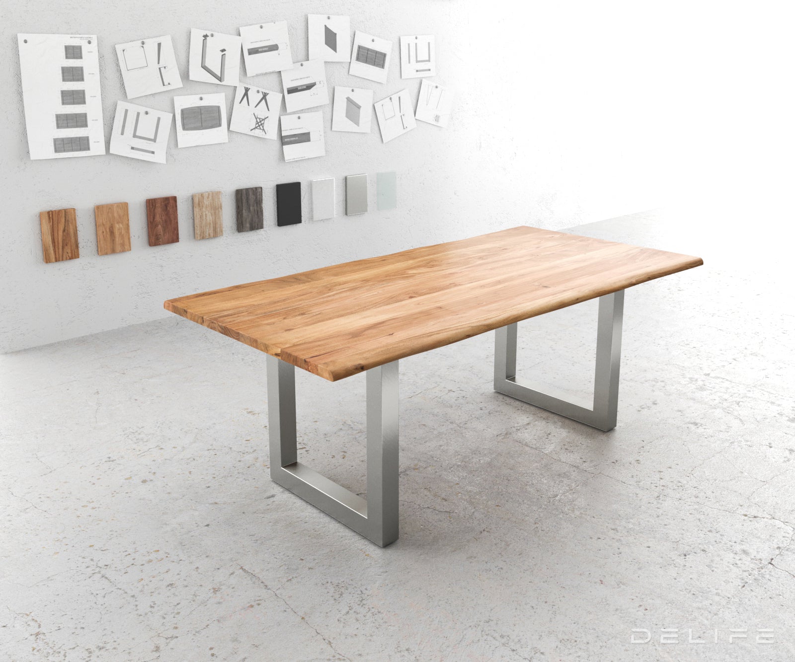 Blagovaonski stol Edge, Materijal: Bagrem, Debljina ploče: 3,5cm