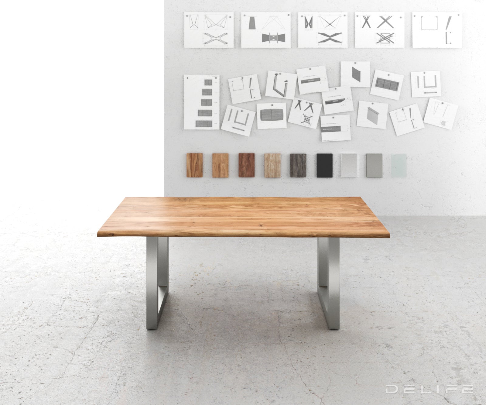 Blagovaonski stol Edge, Materijal: Bagrem, Debljina ploče: 3,5cm