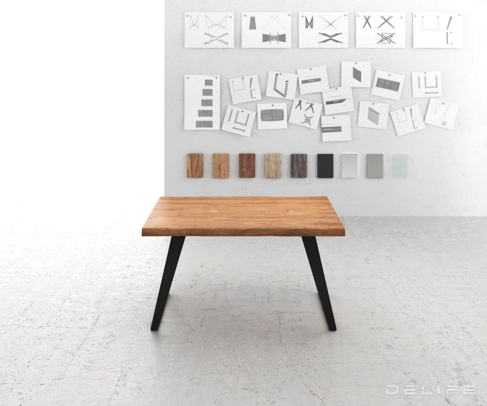 Blagovaonski stol Edge, Materijal: Bagrem, Debljina ploče: 5,5cm