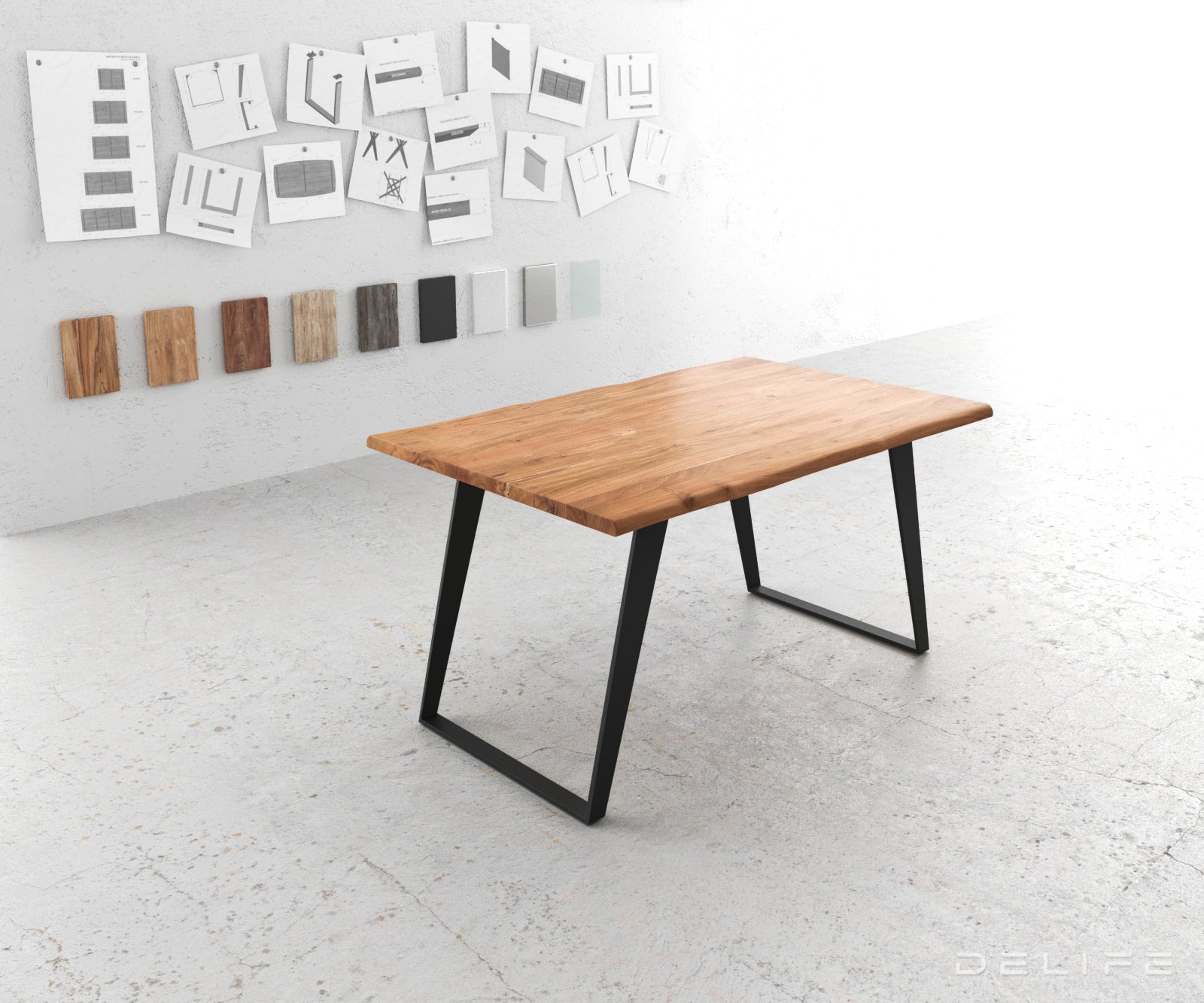 Blagovaonski stol Edge, Materijal: Bagrem, Debljina ploče: 3,5cm