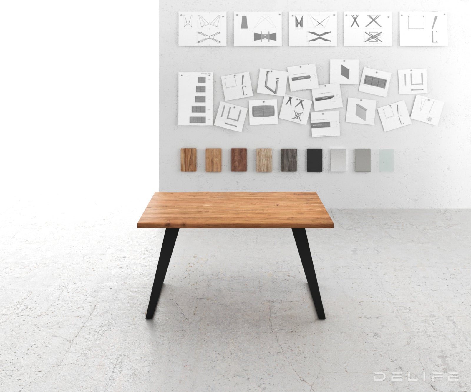 Blagovaonski stol Edge, Materijal: Bagrem, Debljina ploče: 3,5cm