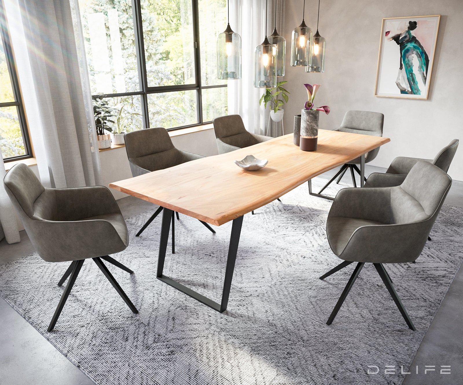 Blagovaonski stol Edge, Materijal: Bagrem, Debljina ploče: 3,5cm