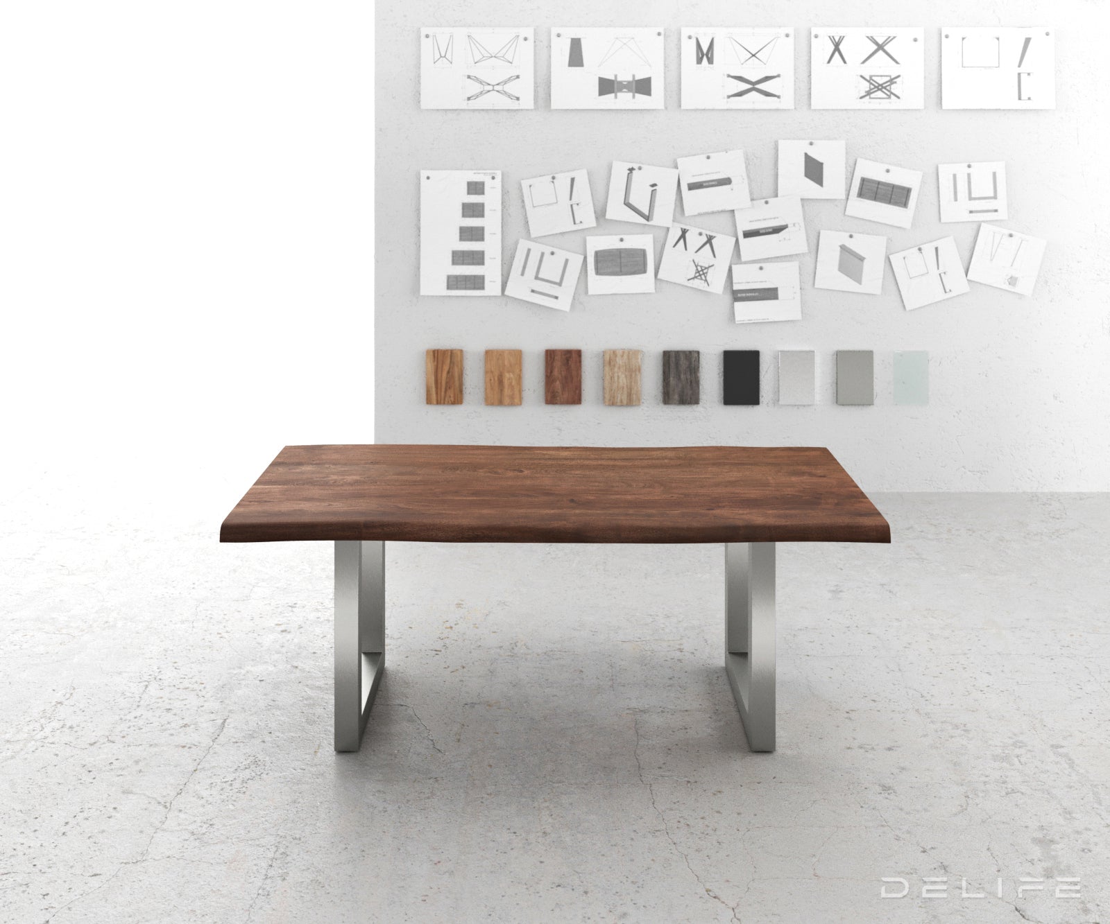 Blagovaonski stol Edge, Materijal: Bagrem, Debljina ploče: 5,5cm