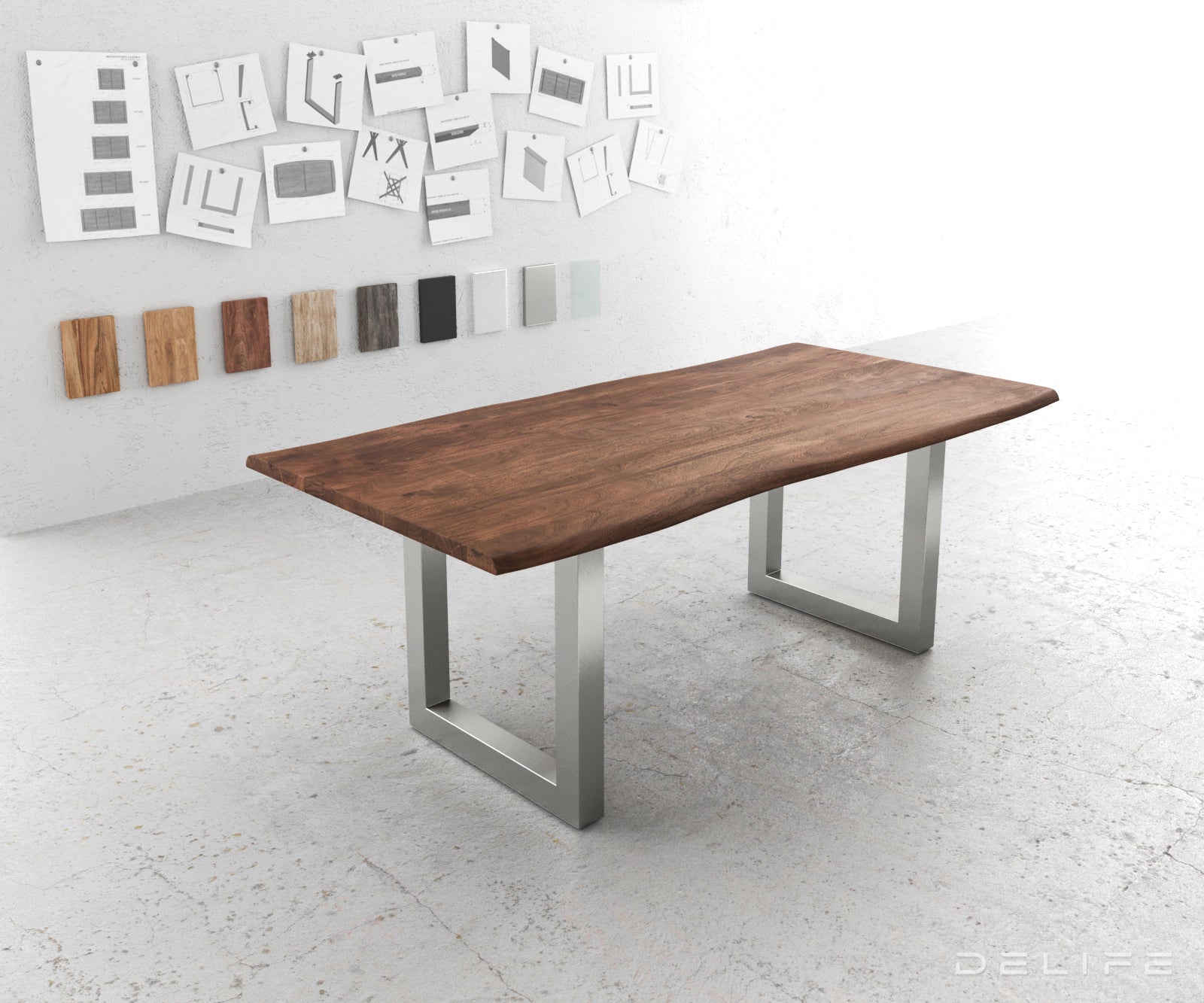 Blagovaonski stol Edge, Materijal: Bagrem, Debljina ploče: 3,5cm