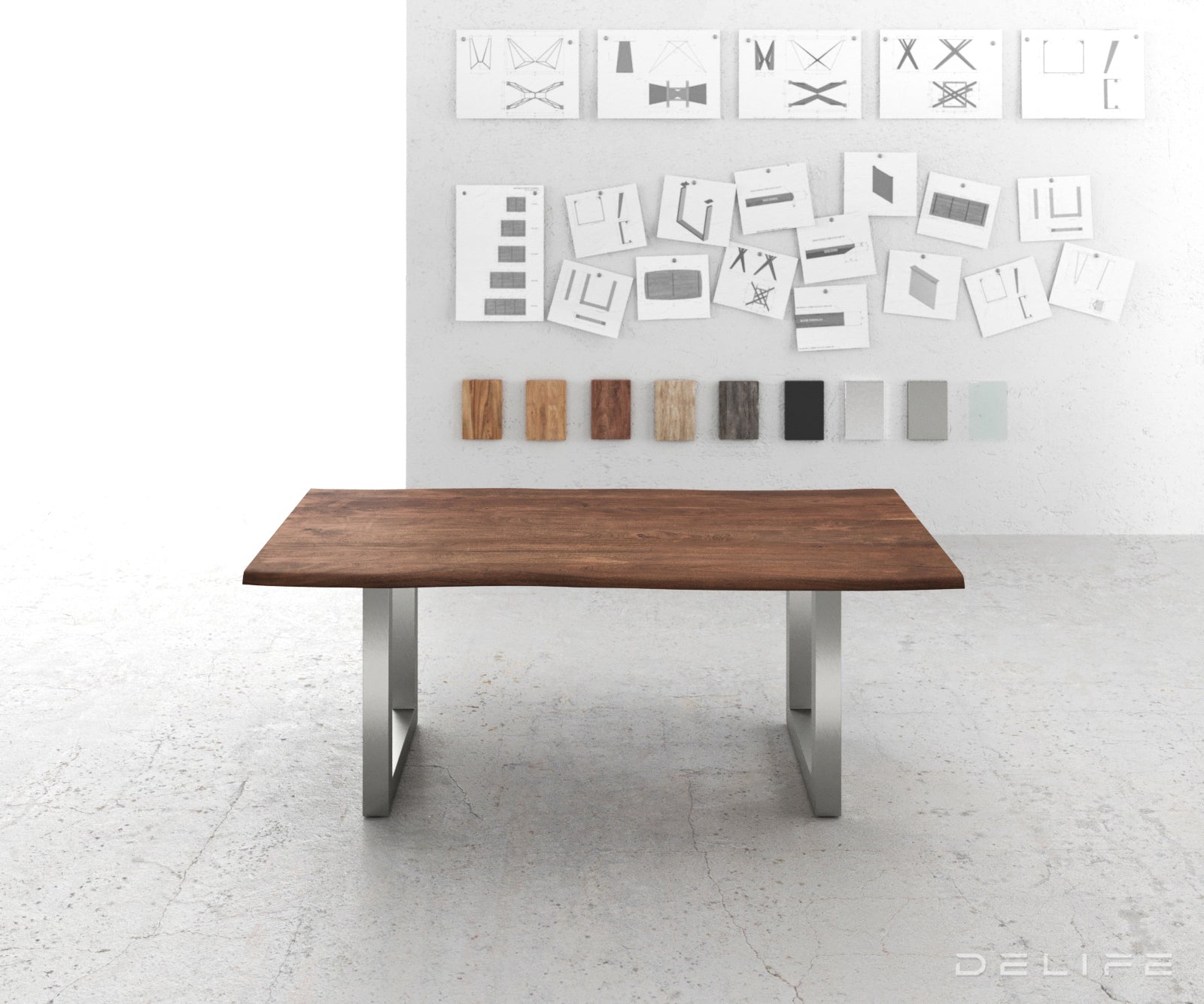 Blagovaonski stol Edge, Materijal: Bagrem, Debljina ploče: 3,5cm