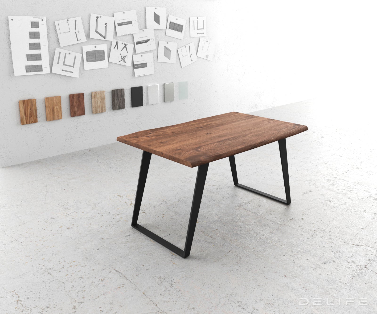 Blagovaonski stol Edge, Materijal: Bagrem, Debljina ploče: 3,5cm